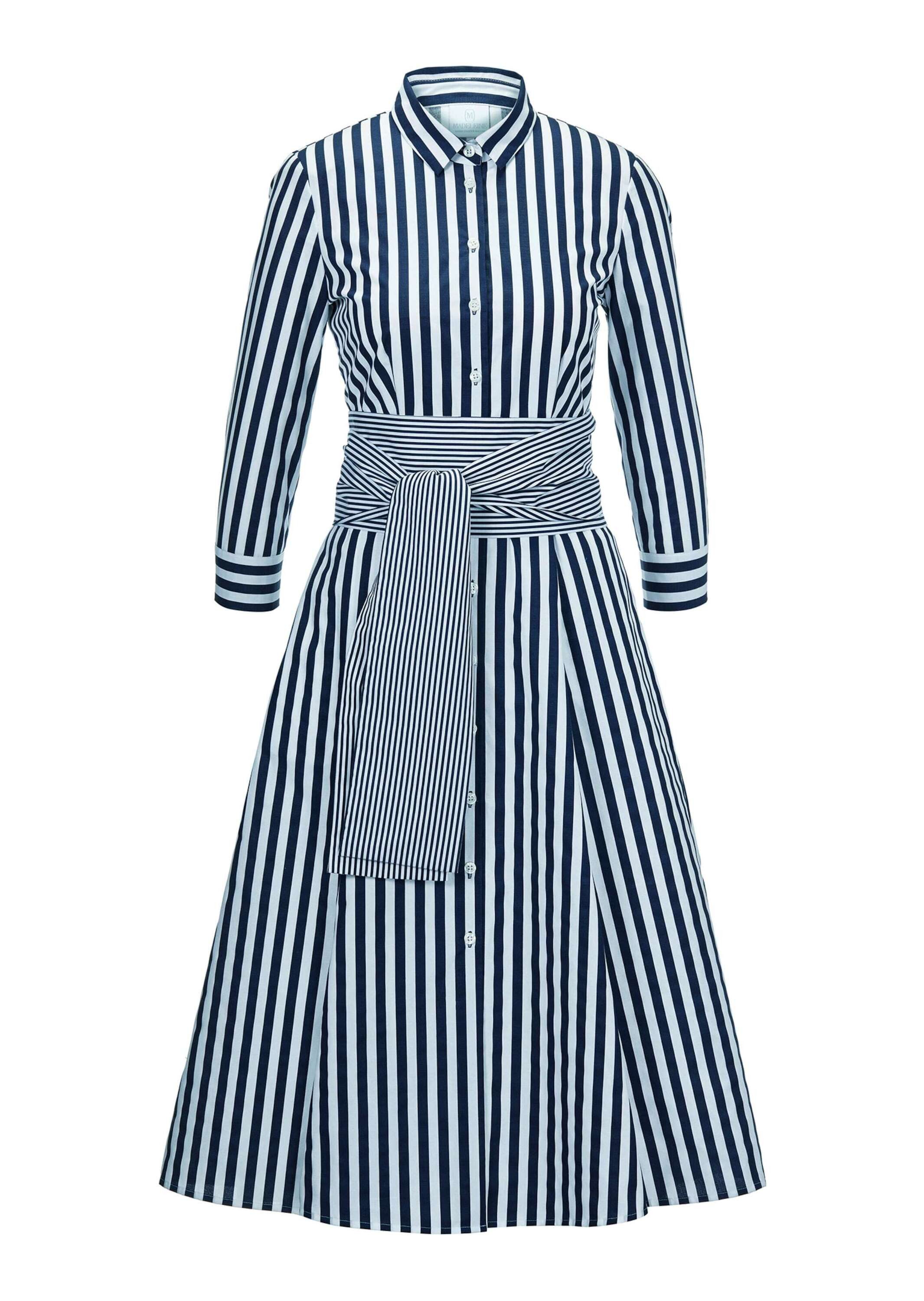 MADELEINE Midikleid Gestreiftes Hemdblusenkleid mit Bindeschärpe günstig online kaufen