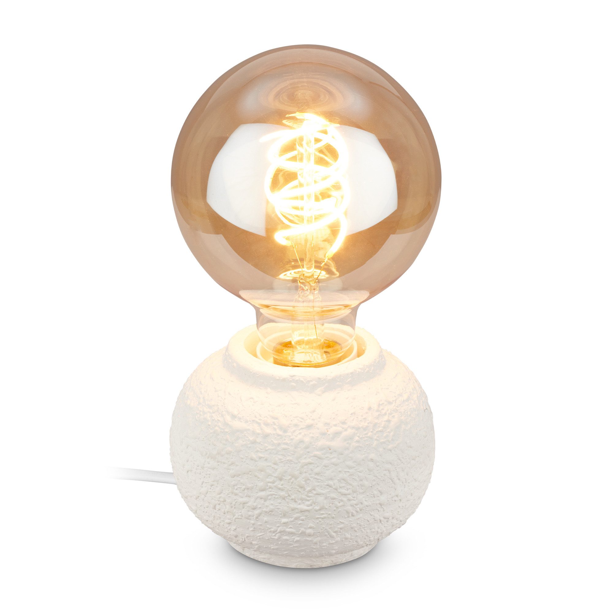 Briloner Leuchten LED Tischleuchte Tischlampe Keramik Kabelschalter für E27 Wohnzimmer Kommode Flur, ohne Leuchtmittel, Abhängig vom Leuchtmittel, 10x8 cm, Wohnzimmer, Schlafzimmer, Büro