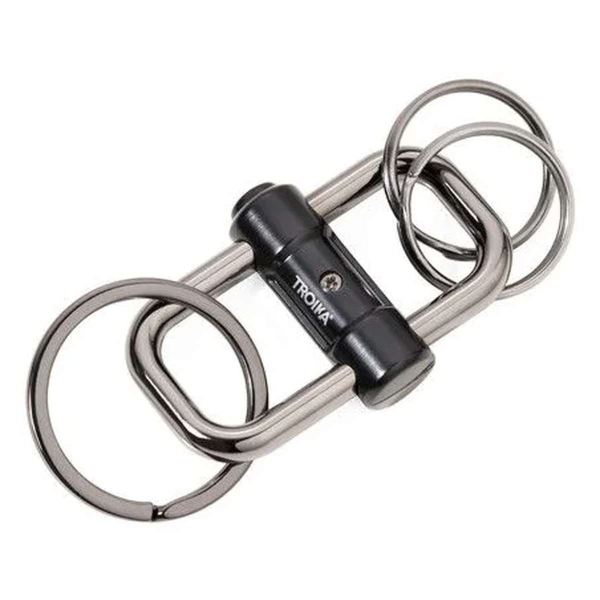 TROIKA Schlüsselanhänger TROIKA KR22-09/BK Schlüsselring/Etui Schwarz, Dunkles Grau