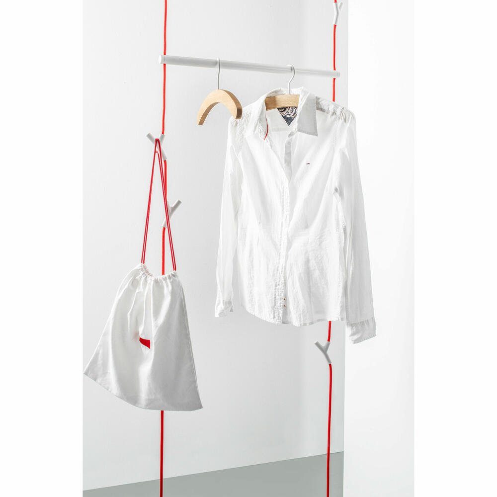 Depot4Design Garderobenhalter Wardrope Stange Für Kleiderbügel, Weiß, für Seilgarderobe Wardrope