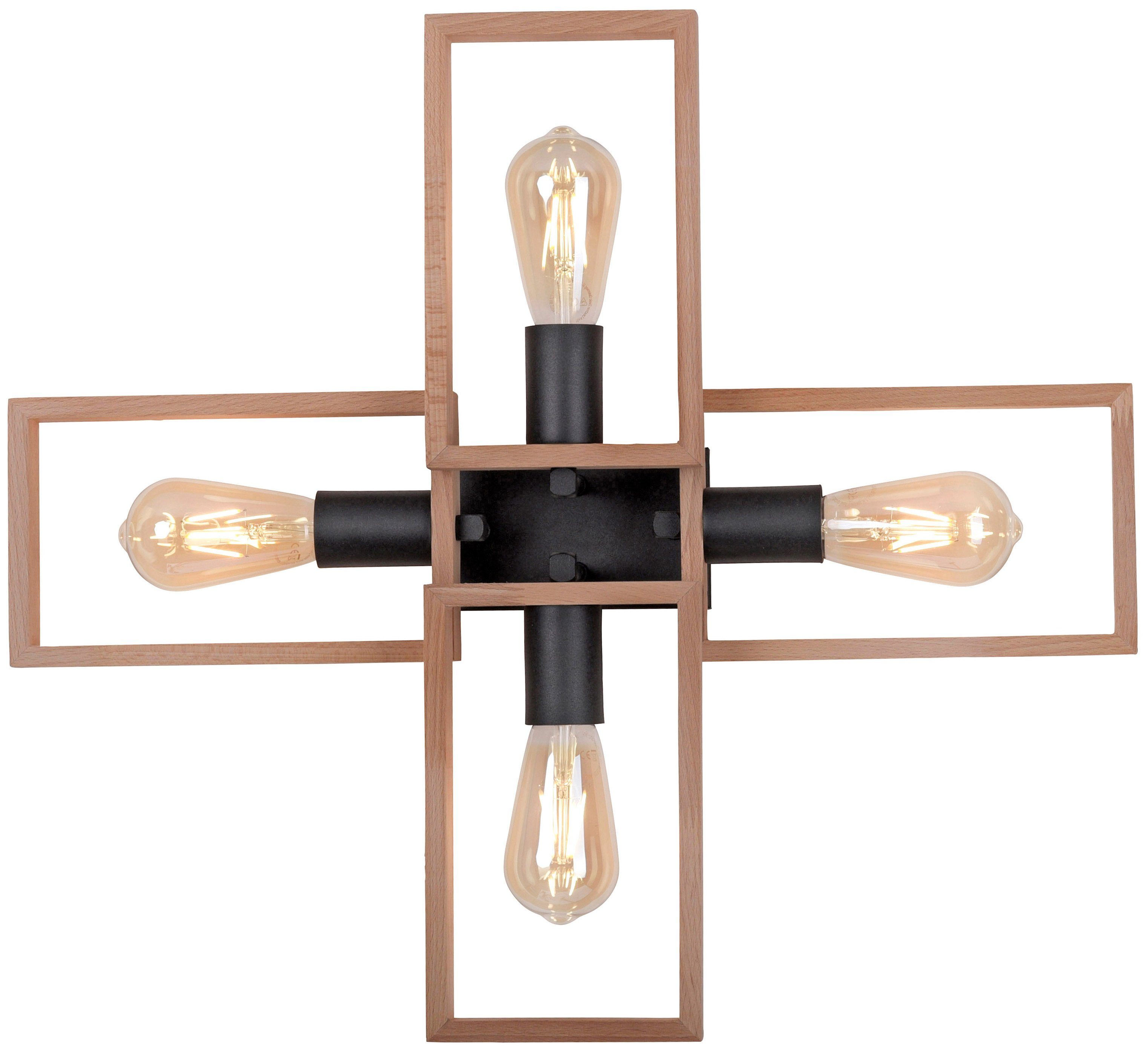 Deckenlampe Home geeignet Holz aus Nohen, affaire für E27 Deckenleuchte (Akazienholz), Leuchtmittel, Leuchtmittel ohne
