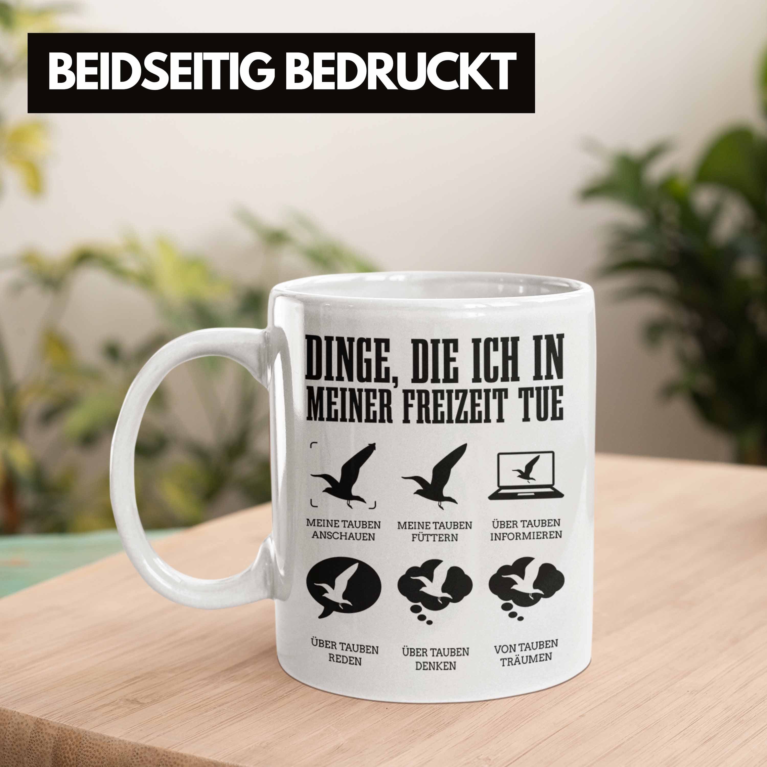 Taube Taubenzucht Geschenkidee Taubenflüsterer Tauben Grafik Weiss Tasse - Taubenzüchter Geschenk Trendation Trendation