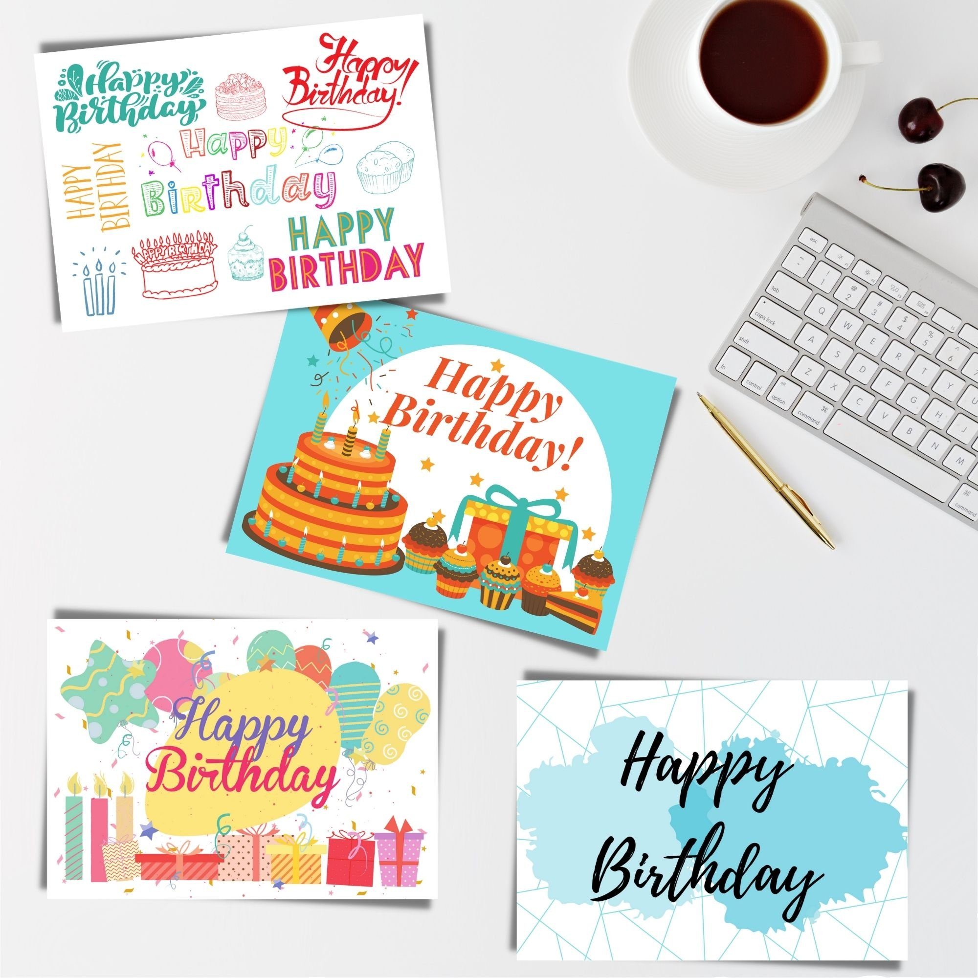 Grußkarten Domelo mit 16er Umschlag, zum 16er Geburtstagskarten Kraftpapier Set Postkarten, Geburtstagskarte Birthday Set, Karten Geburtstag Happy