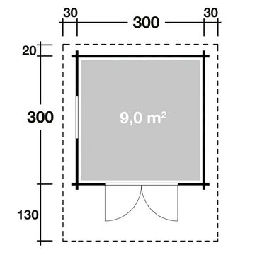 Wolff Gartenhaus Bergen 44-B, BxT: 360x450 cm