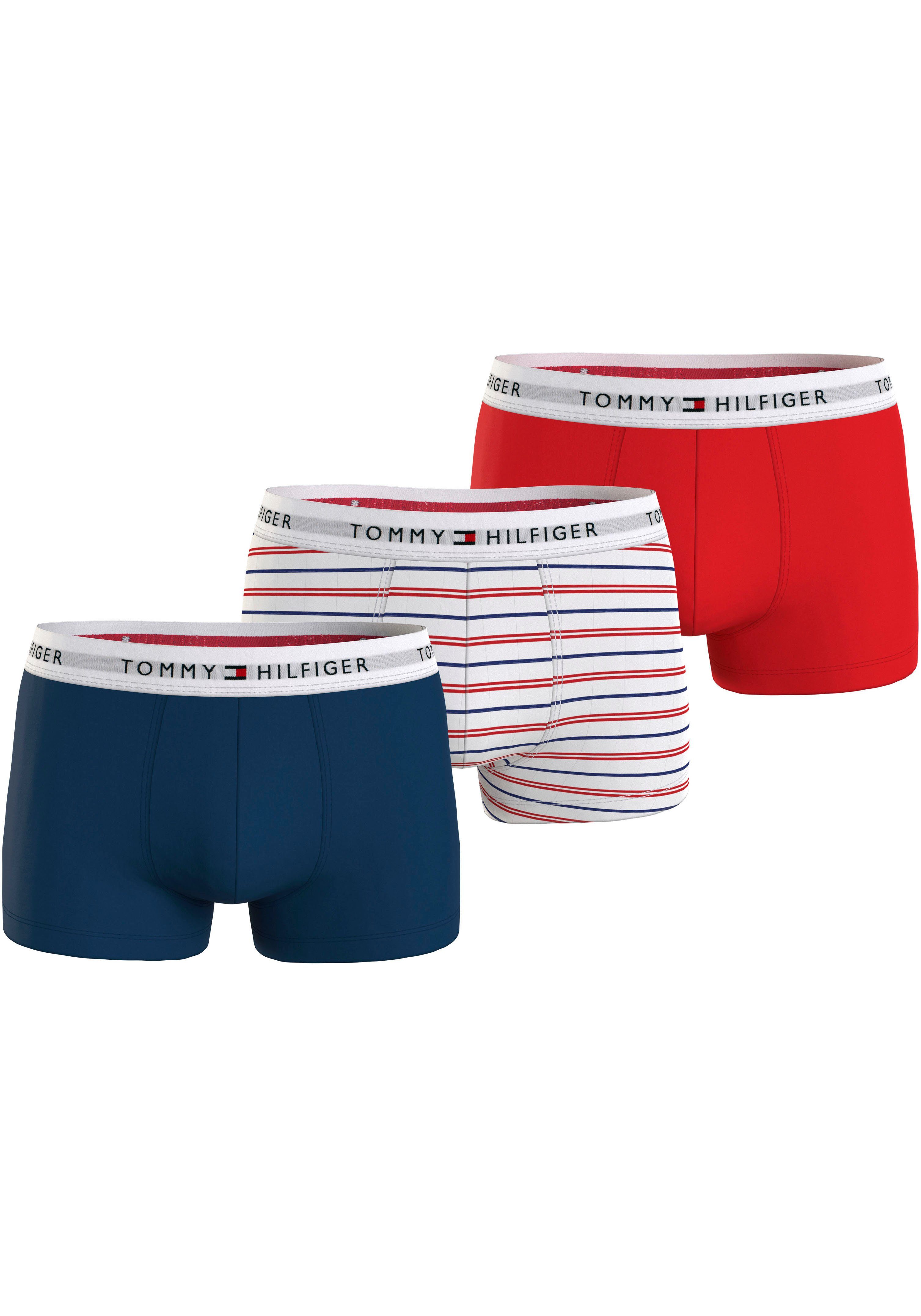 Tommy Hilfiger Underwear Trunk 3P TRUNK PRINT (Packung, 3er-Pack) mit Logoschriftzug Deep Indigo/Fireworks/Bicolor