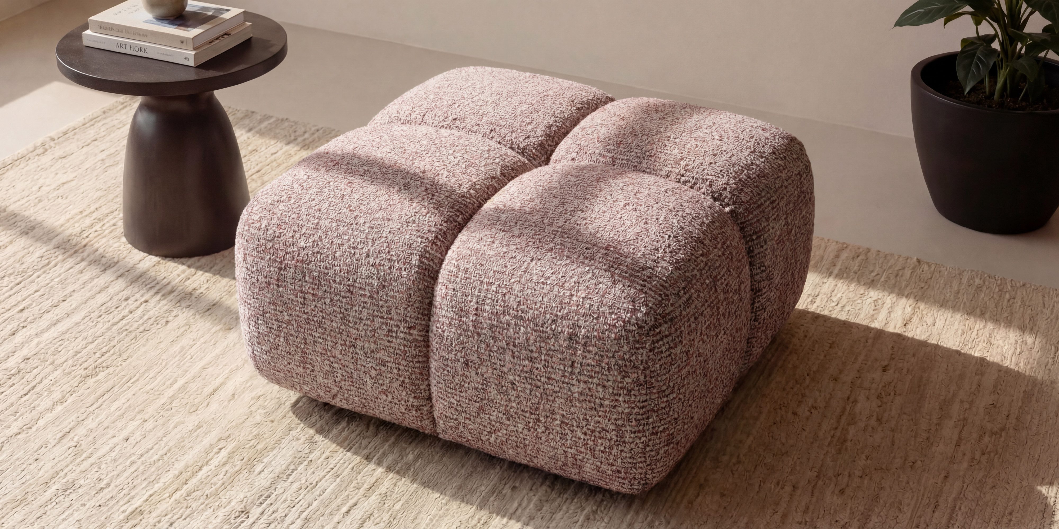 Kaiser Möbel Hocker für Wohnzimmer, Stoff Puente, Averro (Hocker), Design im Bubble-Stil,Perfekte Ergänzung zur Averro-Kollektion