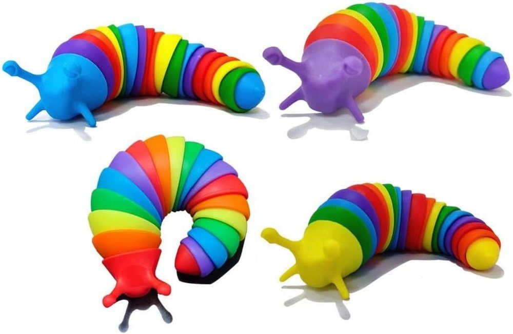 Fun Trading Fidget-Gadget Regenbogenschnecke Slug Sluggely Schnecke, Sensorisches Spielzeug, Schneckenraupe / Ideal als Geschenk