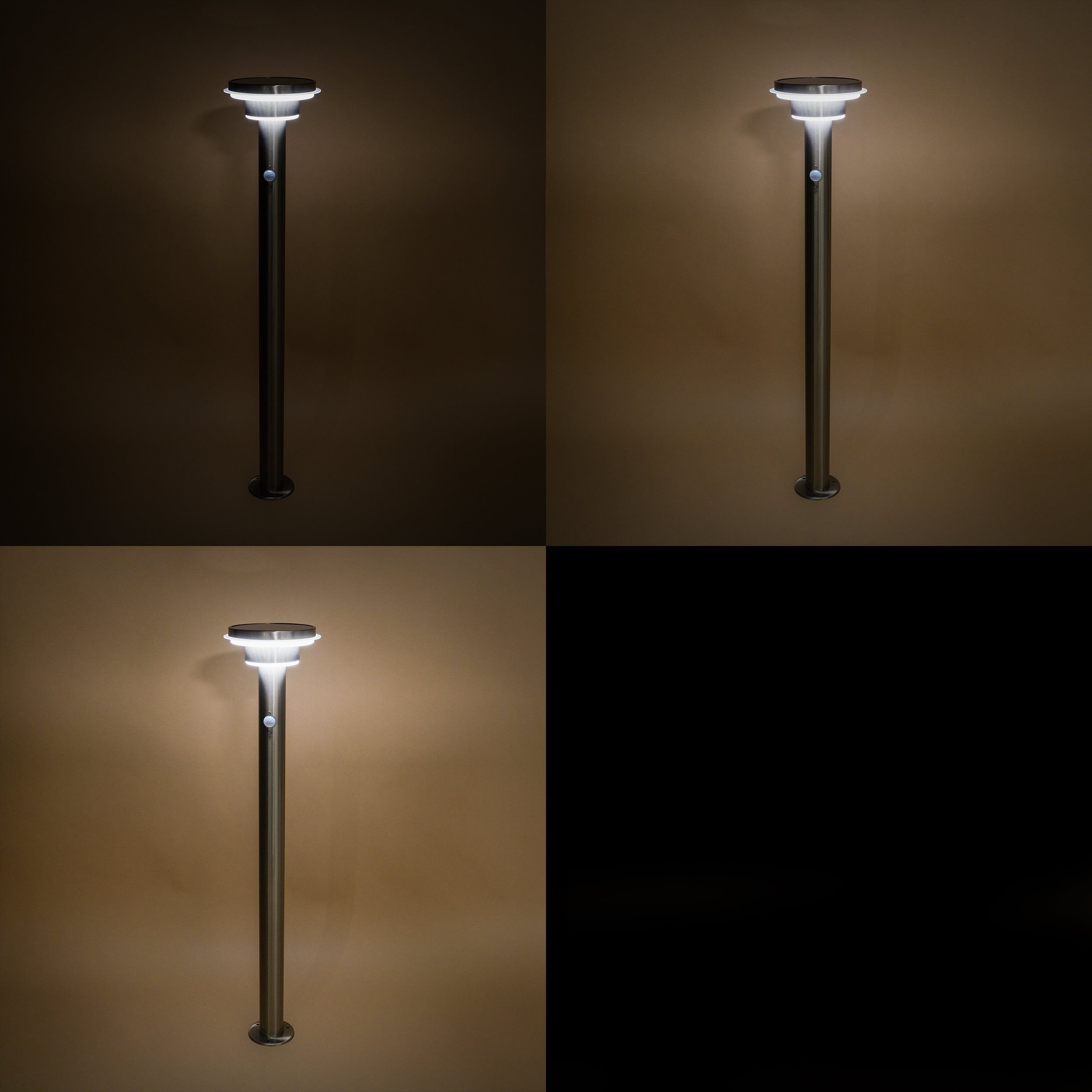 esotec LED Gartenleuchte Solar PIR Standleuchte Tini, H=85cm, 40 LEDs, Edelstahl, außen 102897, Bewegungssensor, 3 unterschiedliche Betriebsmodi, automatisches  – Bild 4 von 5