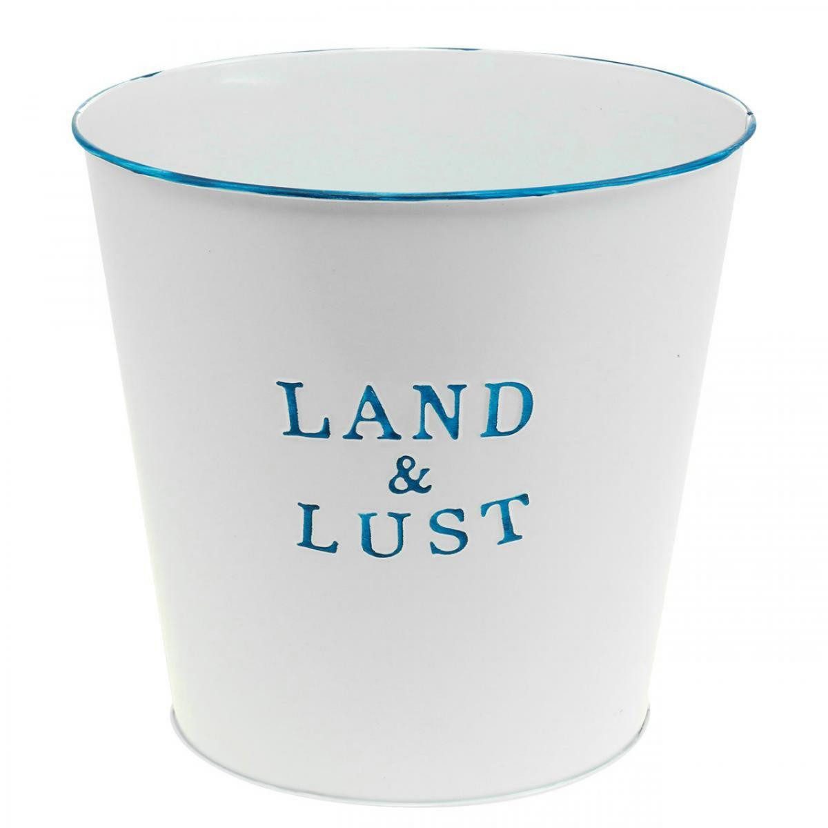 Viana Übertopf Metall-Blumentopf im Landhausstil mit nostalgischem Schriftzug