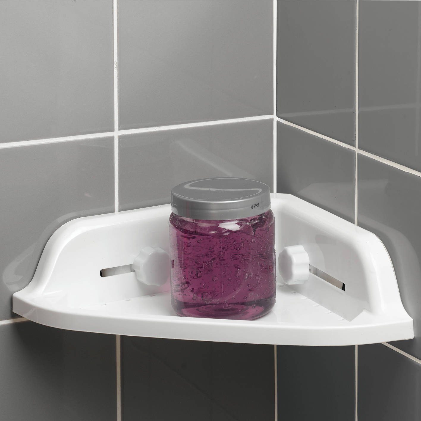 Duschregal Eckregal für die Dusche, Montage mit Saugnäpfen, 25 x 25 cm