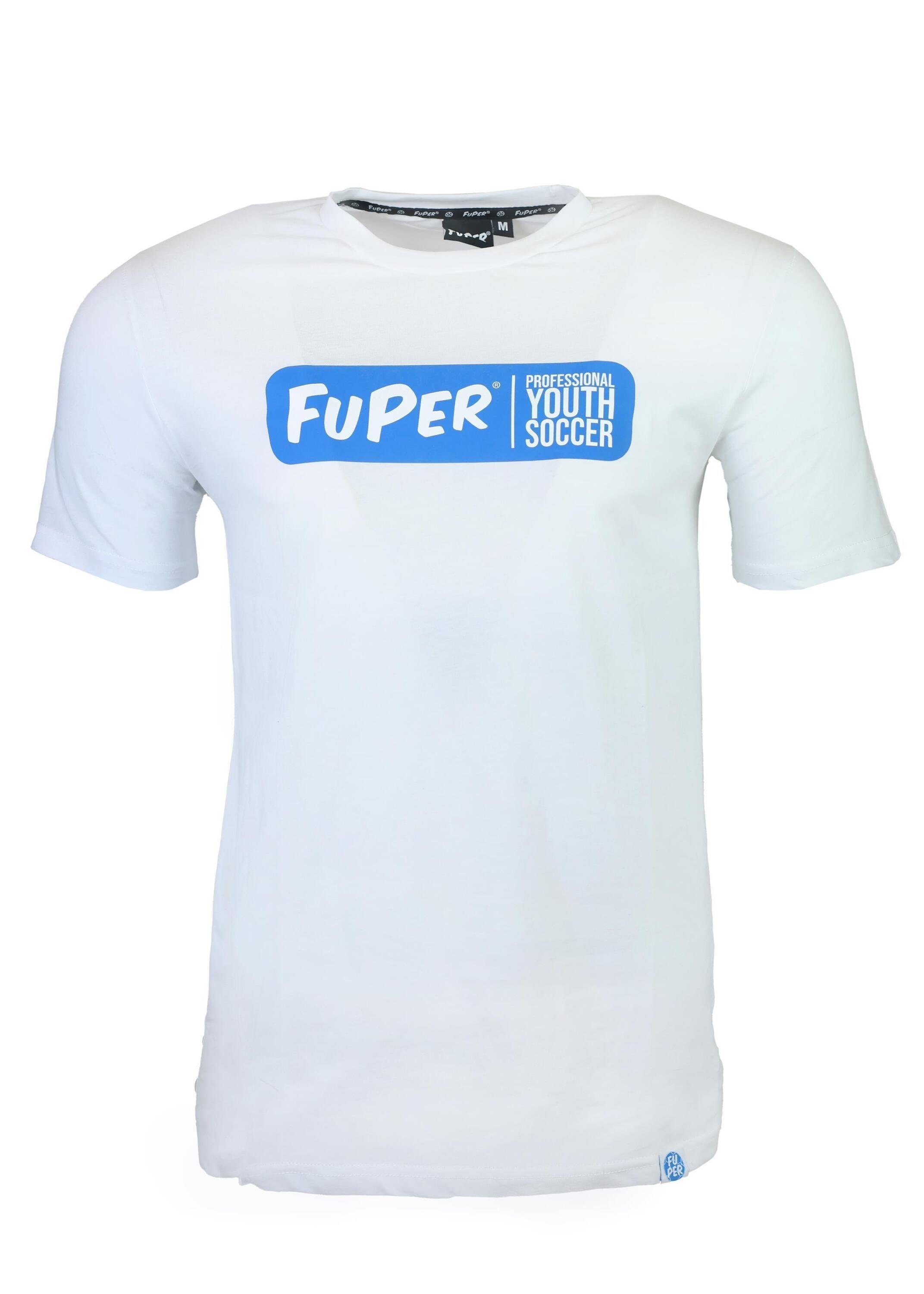 FuPer T-Shirt Juri für Herren, aus Baumwolle für Sport und Lifestyle White