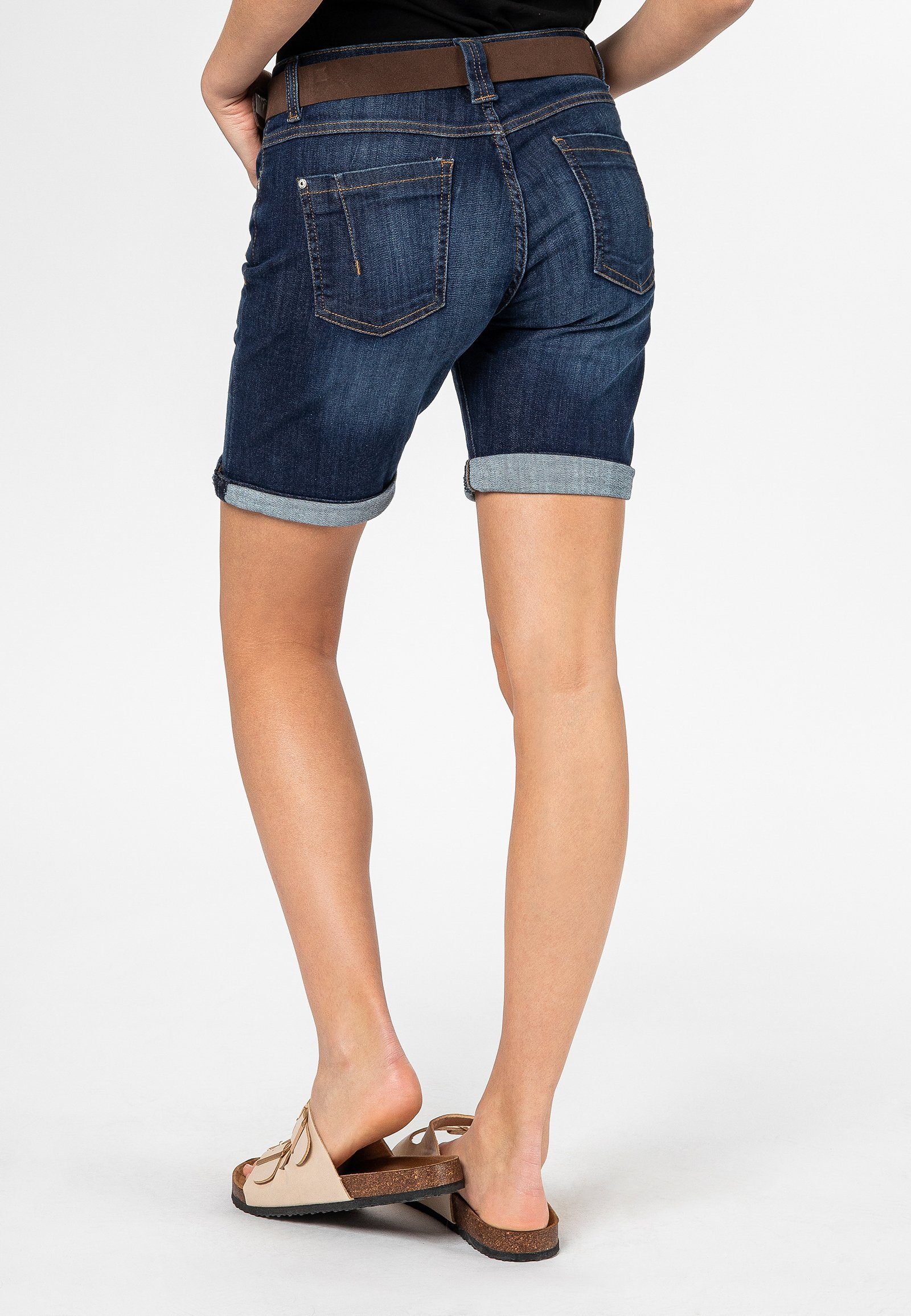 SUBLEVEL Jeansbermudas Denim Bermuda mit Gürtel günstig online kaufen