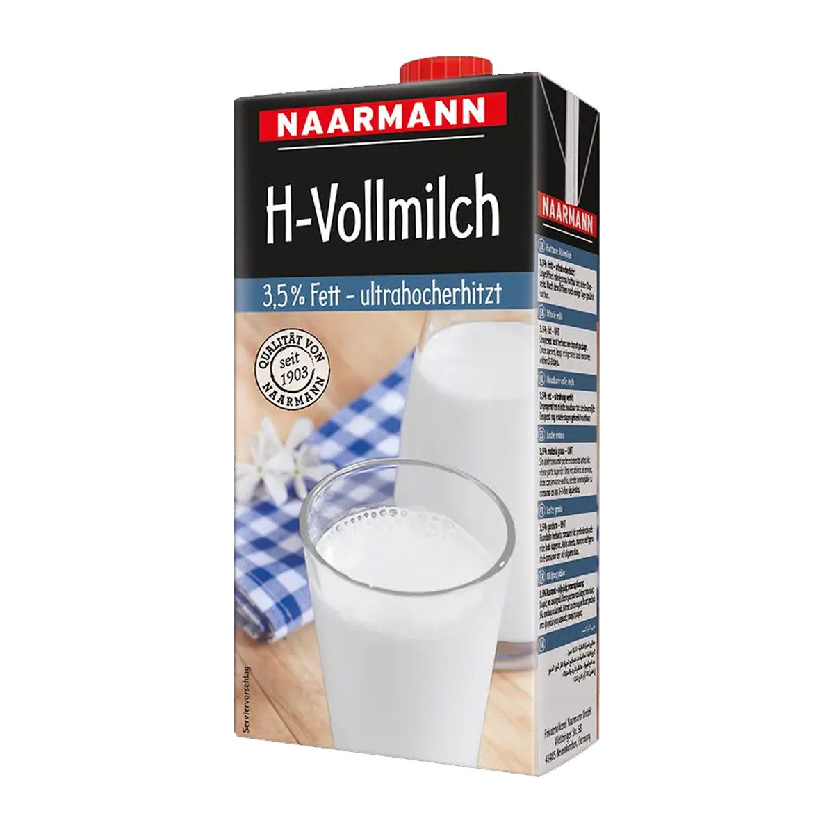 NAARMANN Milch, Naarmann H Milch 3.5 Fettgehalt Vollmilch ultrahocherhitzt 1000ml