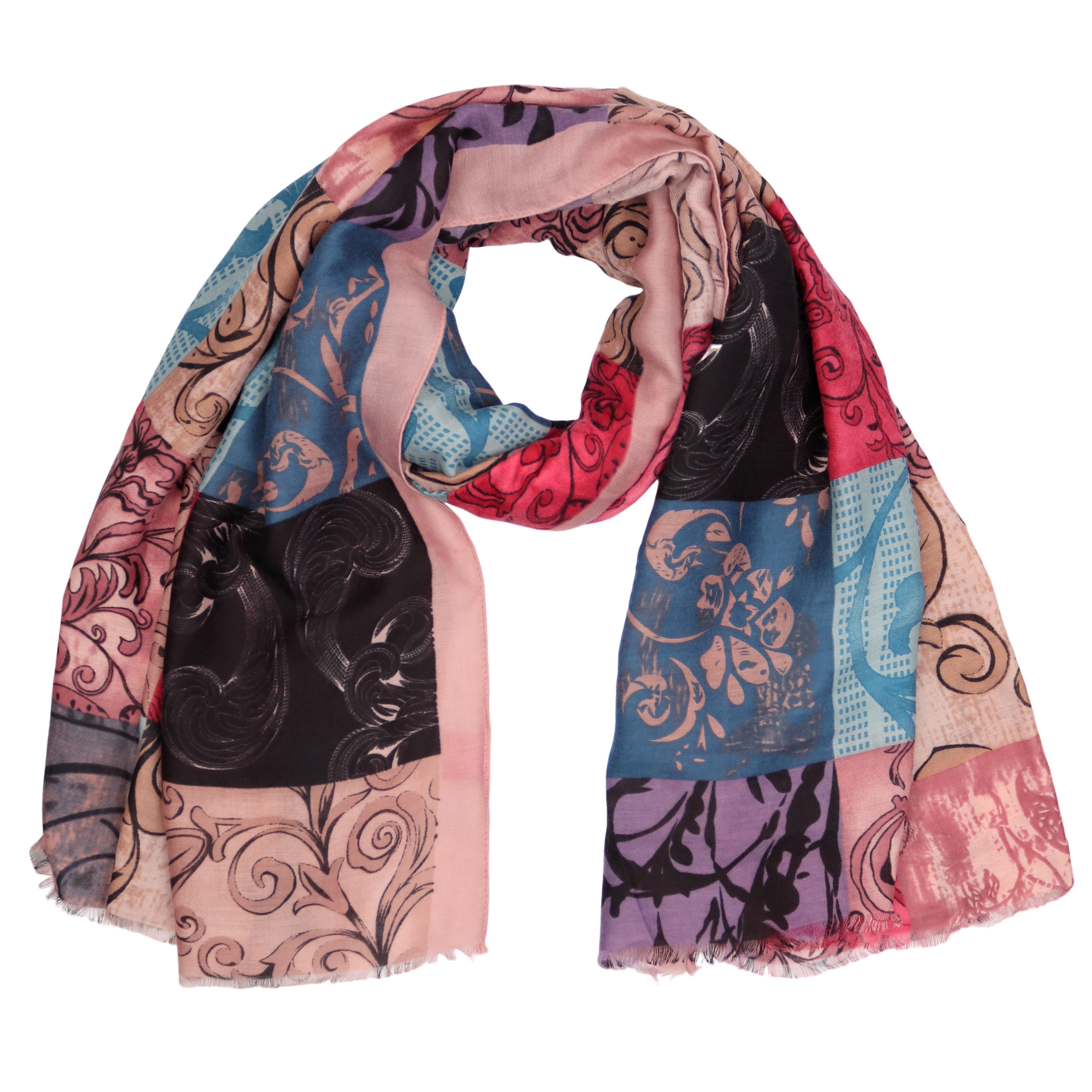 Modeschal Weich XXL ca.90x180cm Schal Bunt Bohemian Muster