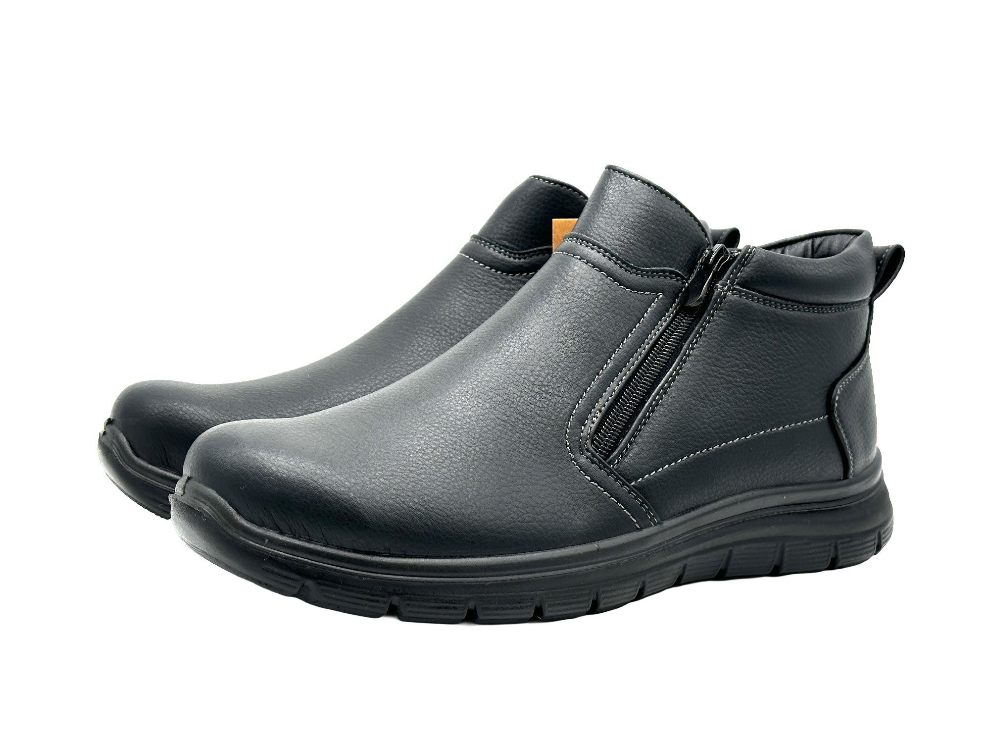 Nowaland Warme Herren Winterstiefeletten mit Doppelreißverschluss Winterstiefelette Wasserabweisend, rutschfest, warm gefüttert