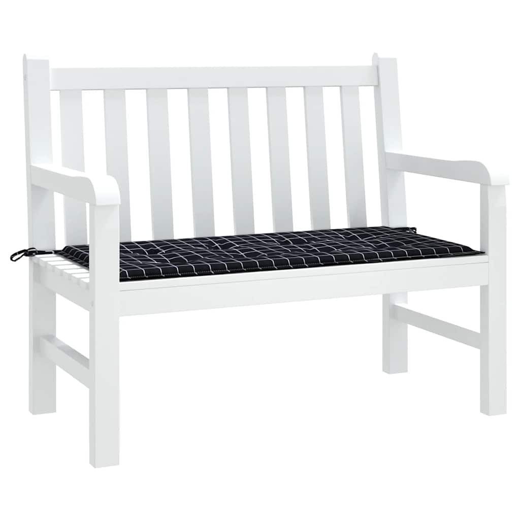 vidaXL Sitzauflage Gartenbank-Auflage Schwarz Karomuster 120x50x4 günstig online kaufen