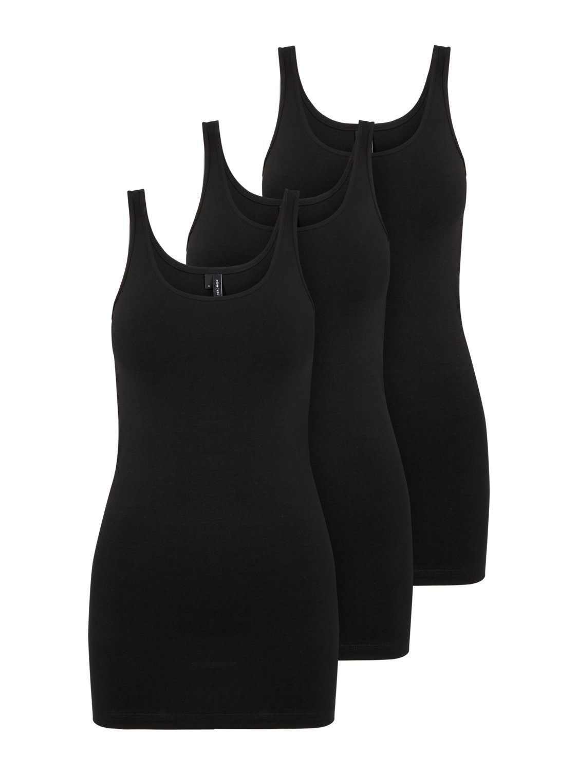 Vero Moda Tanktop Long Tank Top (3-tlg) (3 Stück) lang, elastische Baumwoll günstig online kaufen