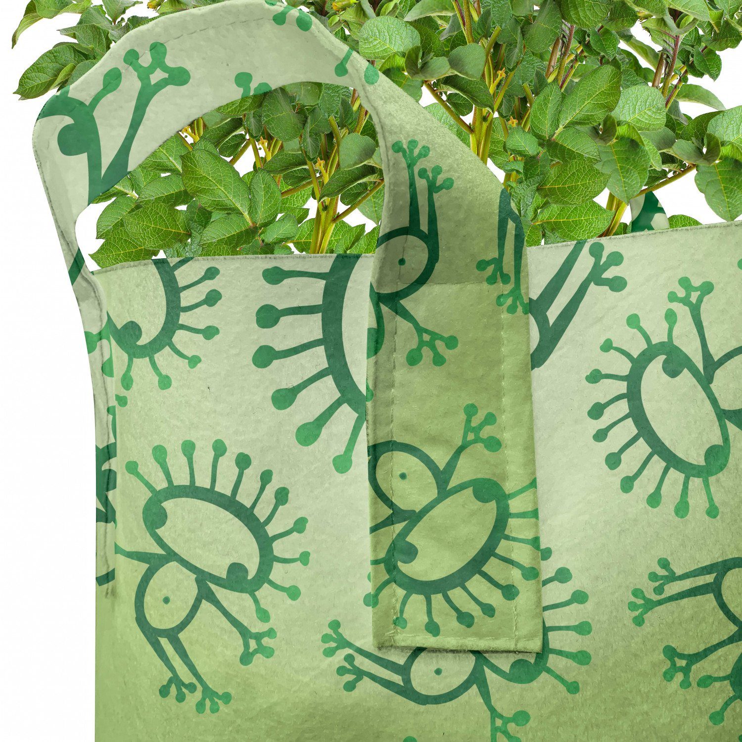 Pflanzkübel Griffen Frösche mit Stofftöpfe hochleistungsfähig Abakuhaus Alien Pflanzen, Art Doodle für Grün