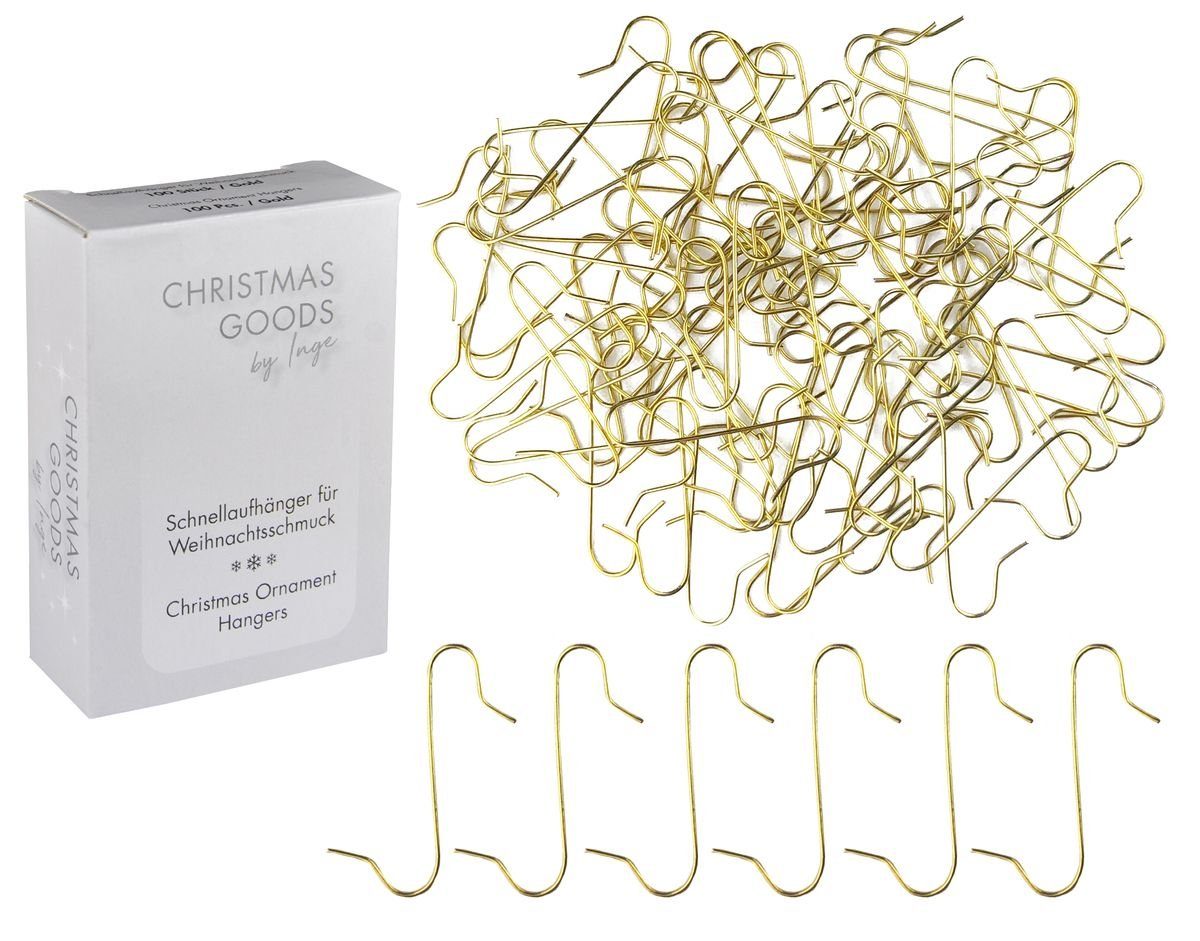 INGE-GLAS® Christbaumschmuck 100 Kugelaufhänger Gold S günstig online kaufen