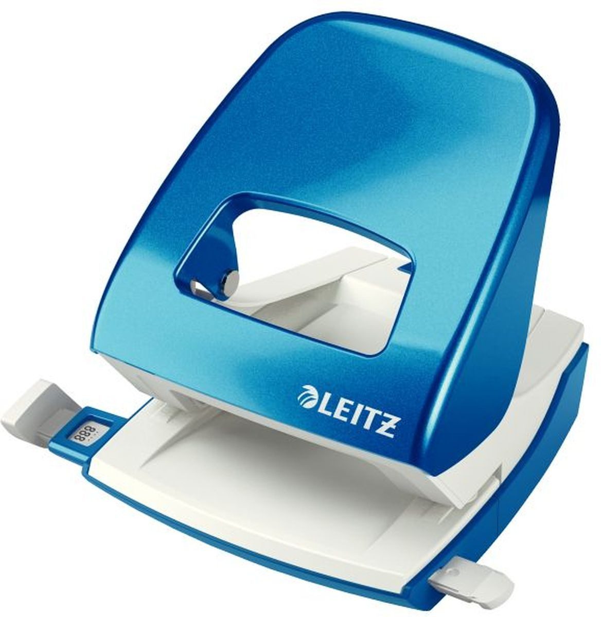 Locher Locher 2,5mm mit Anschlagschiene blau metallic in Blisterverpackung