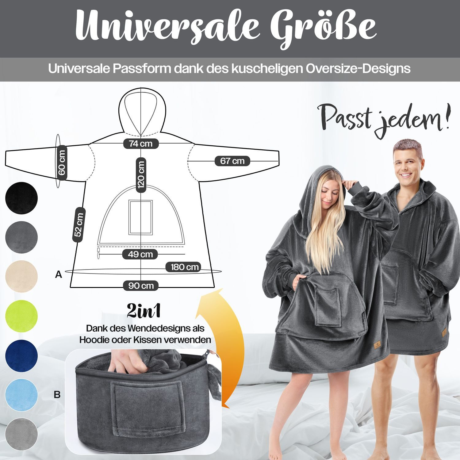 Wohndecke, KESSER, Hoodie Decke Kuscheldecke mit günstig online kaufen