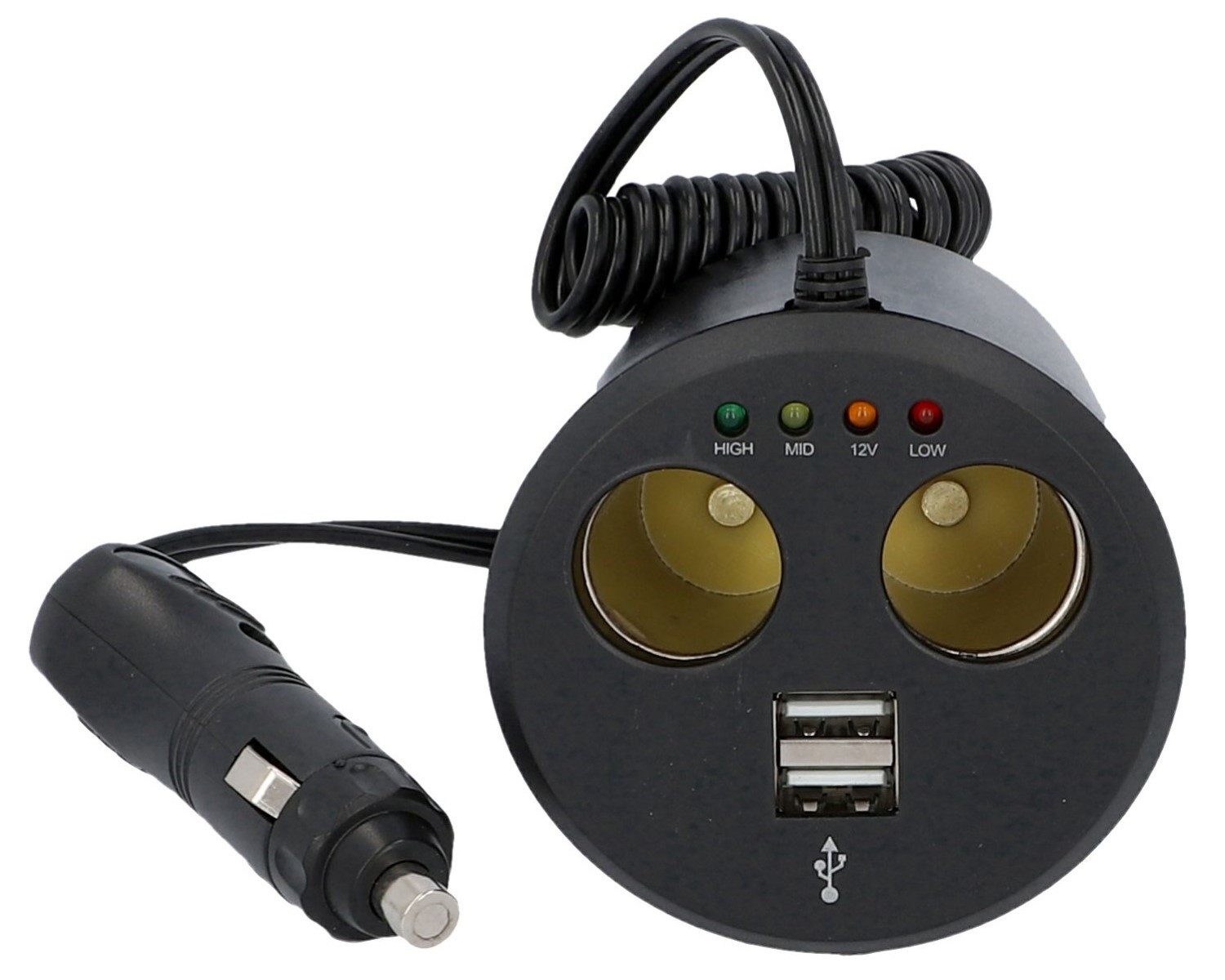 Cartrend Doppel-Steckdose 12V 24V Zigarettenanzünder Smartphone-Ladegerät (Doppelsteckdose)