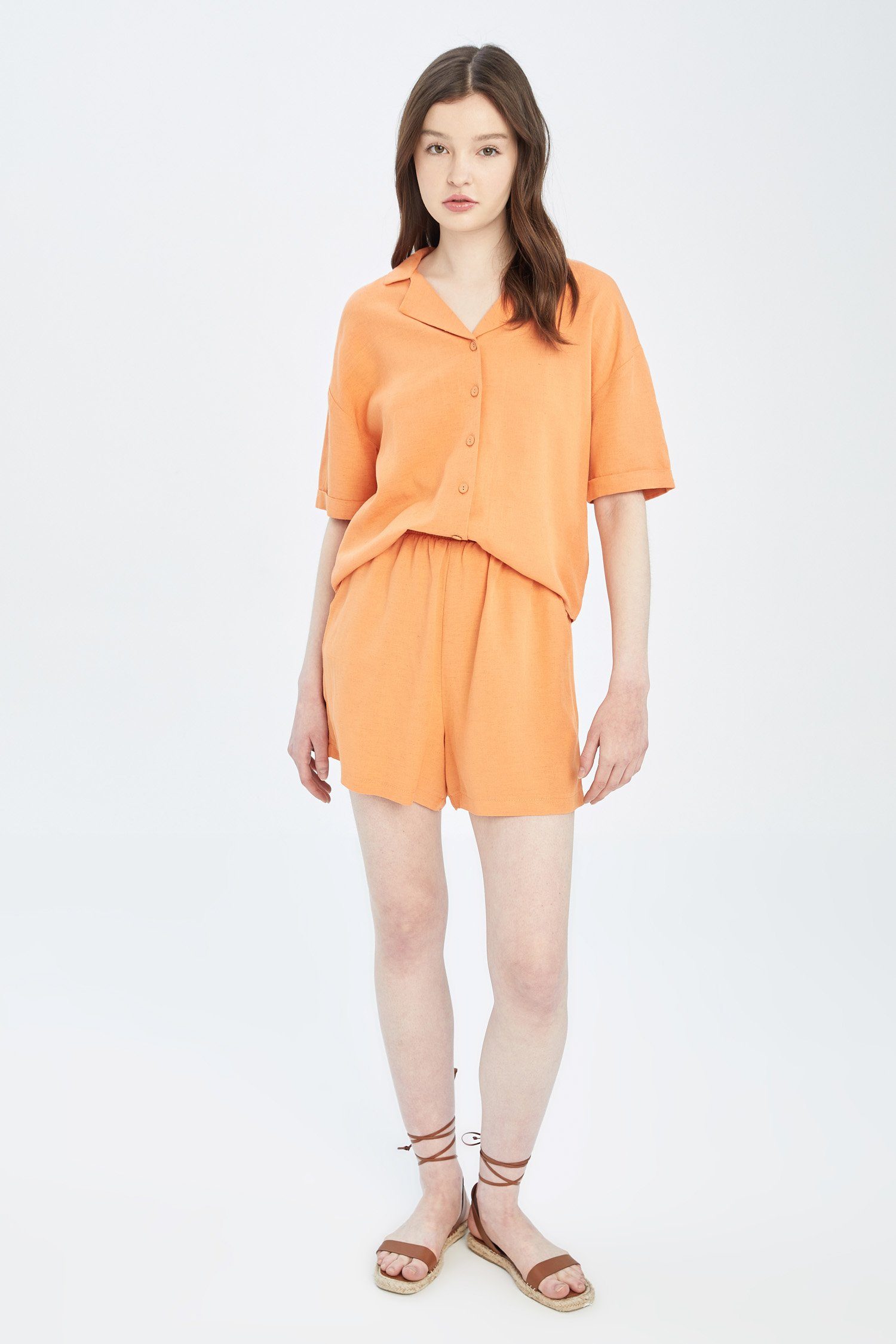 Shorts FIT Damen Orange RELAX DeFacto Shorts