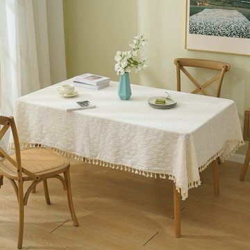 CoolBlauza Tischdecke Tischdecke aus Baumwollleinen, kleines Gänseblümchen, dekoratives Tuch (1-tlg, Couchtischabdeckung Tuch), Schöne Heimdekoration