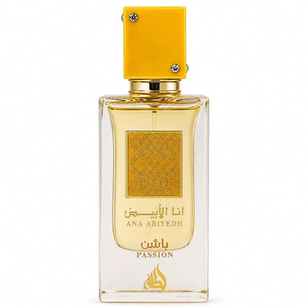 Lattafa Duft-Set Ana Abiyedh PASSION EDP 60ml Fruchtig + Parfümzerstäuber (leer) Set