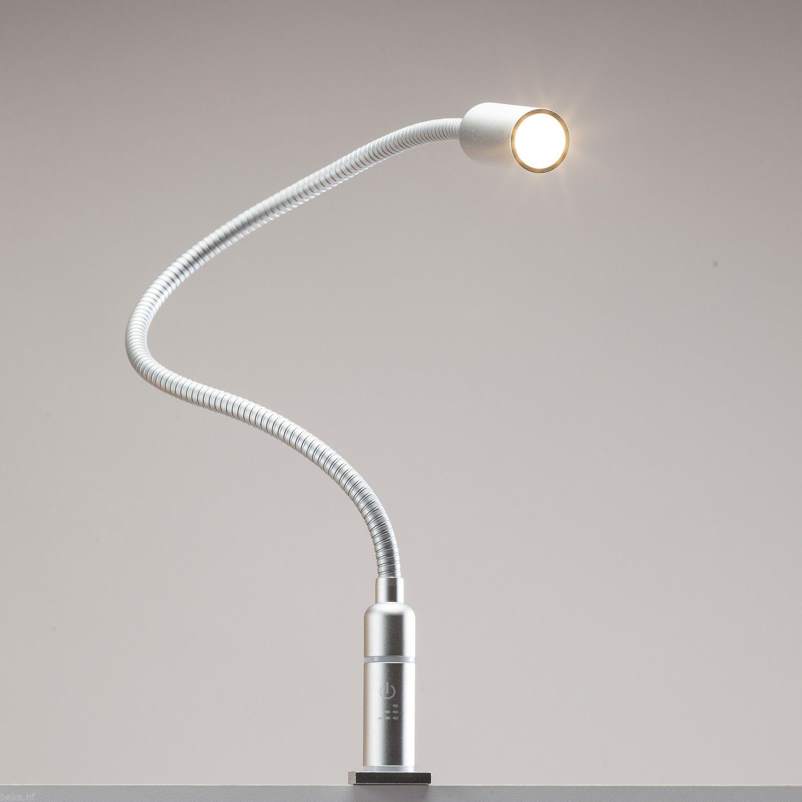 kalb Bettleuchte 3W LED Leseleuchte Nachttischlampe Bettlampe Leselampe dimmbar, 1er Set silbergrau, warmweiß