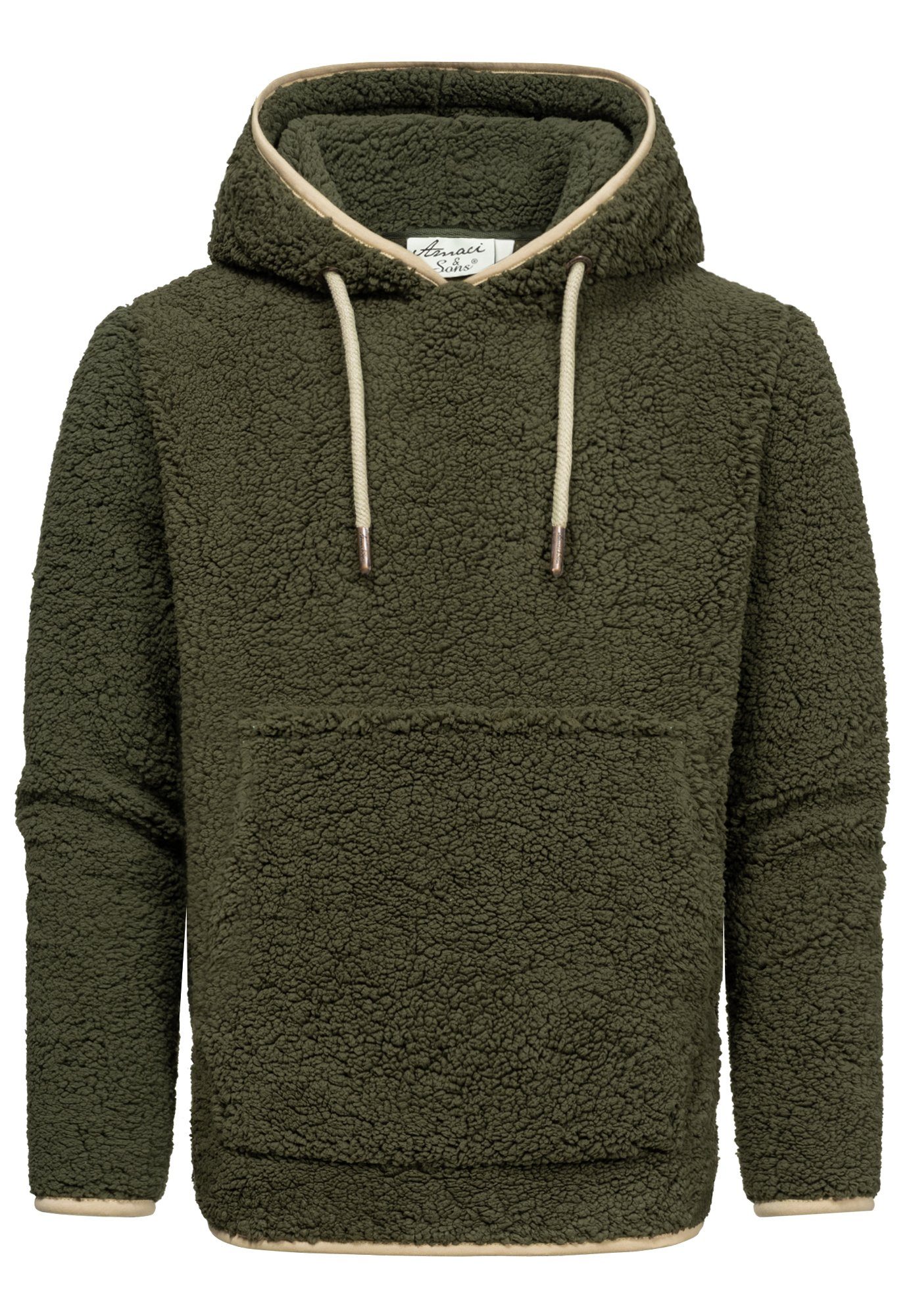 Amaci&Sons Kapuzenpullover SUNNYVALE Kapuzenpullover Teddyfell Herren Teddy günstig online kaufen