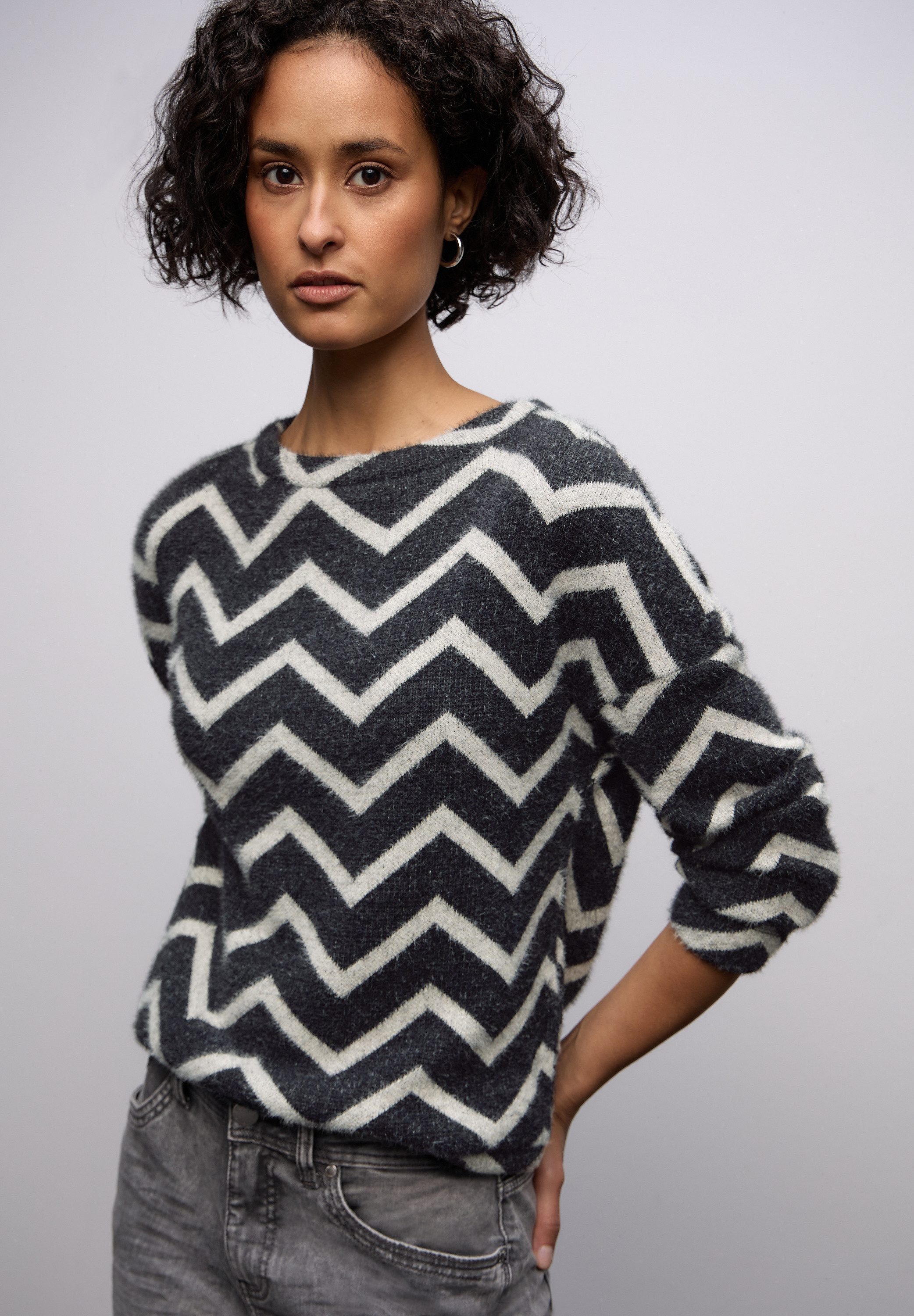 STREET ONE Rundhalspullover mit Muster