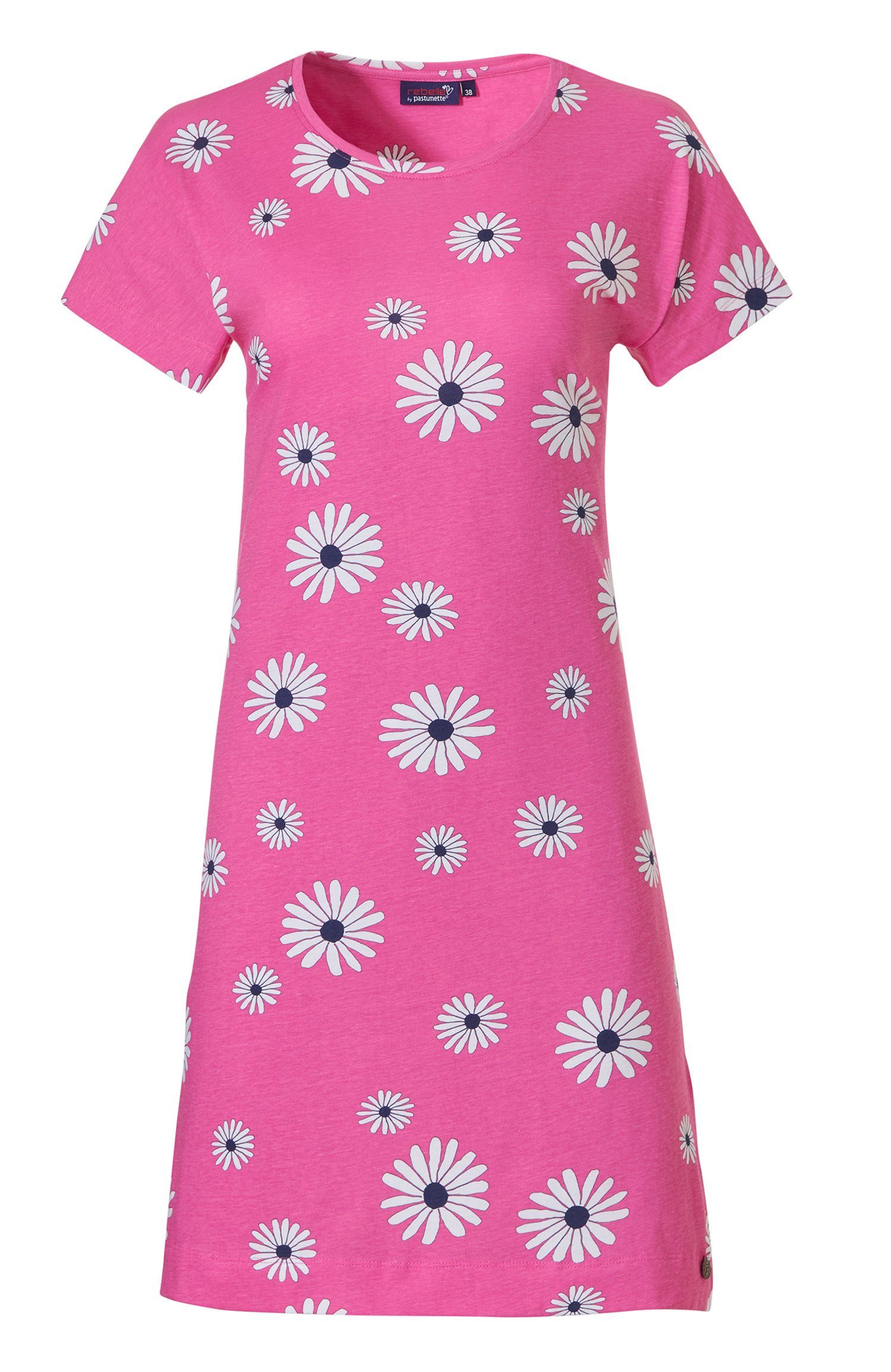 Rebelle Nachthemd Damen Nachthemd mit (1-tlg) Baumwolle Blumen