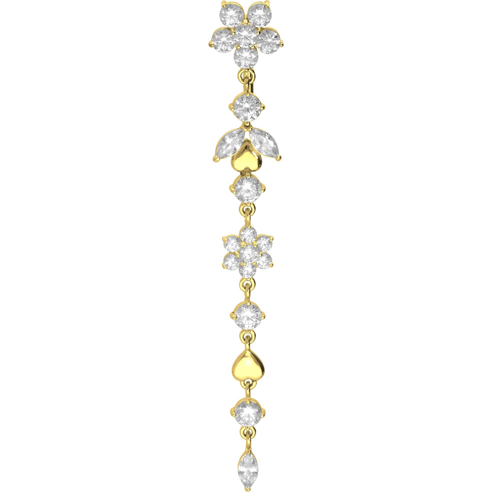 PIERCINGLINE Bauchnabelpiercing Chirurgenstahl Bananabell BLUMENRANKE (Bananabells, 1-tlg)