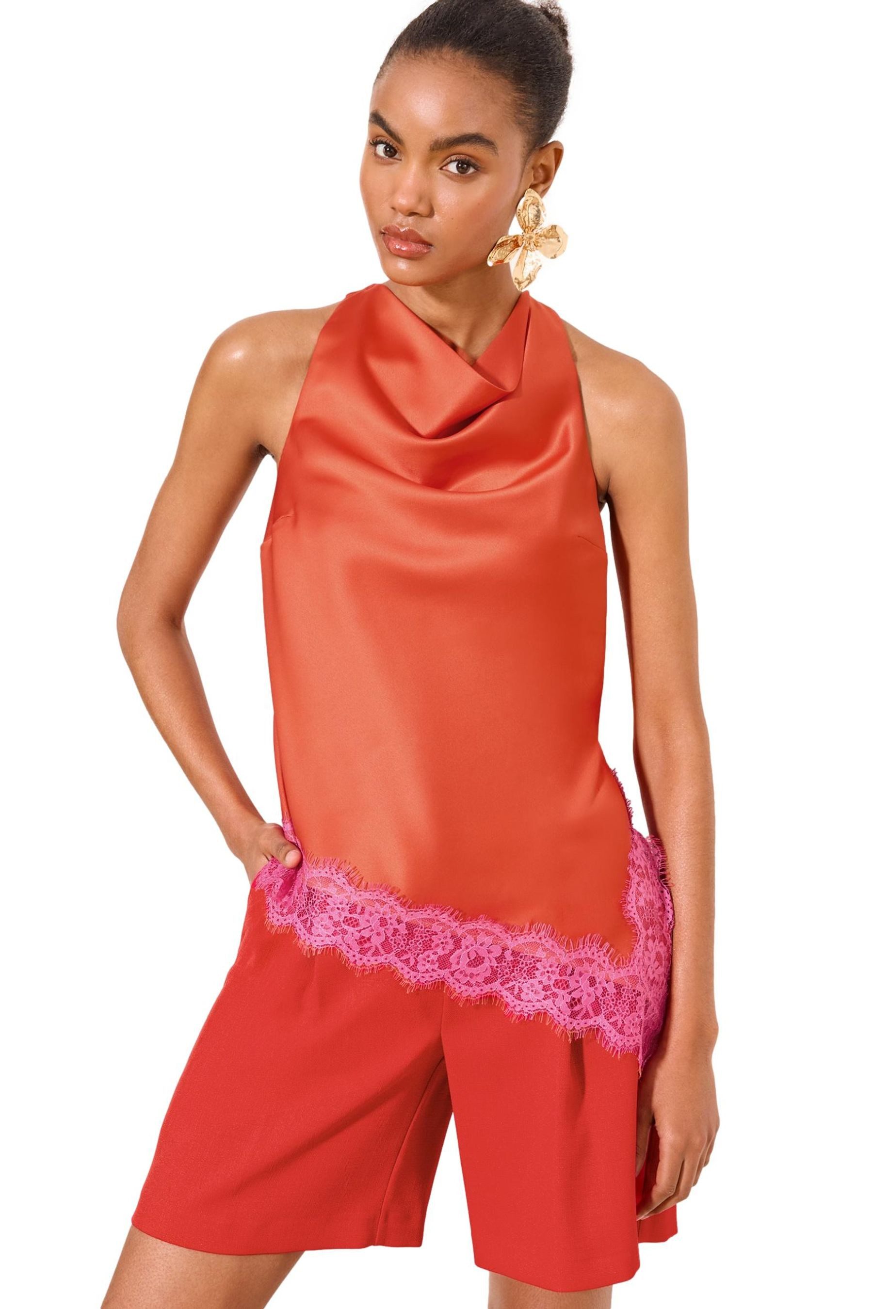 LIPSY Neckholdertop Lipsy Asymmetrisches Neckholder-Oberteil, Regular (1-tlg)