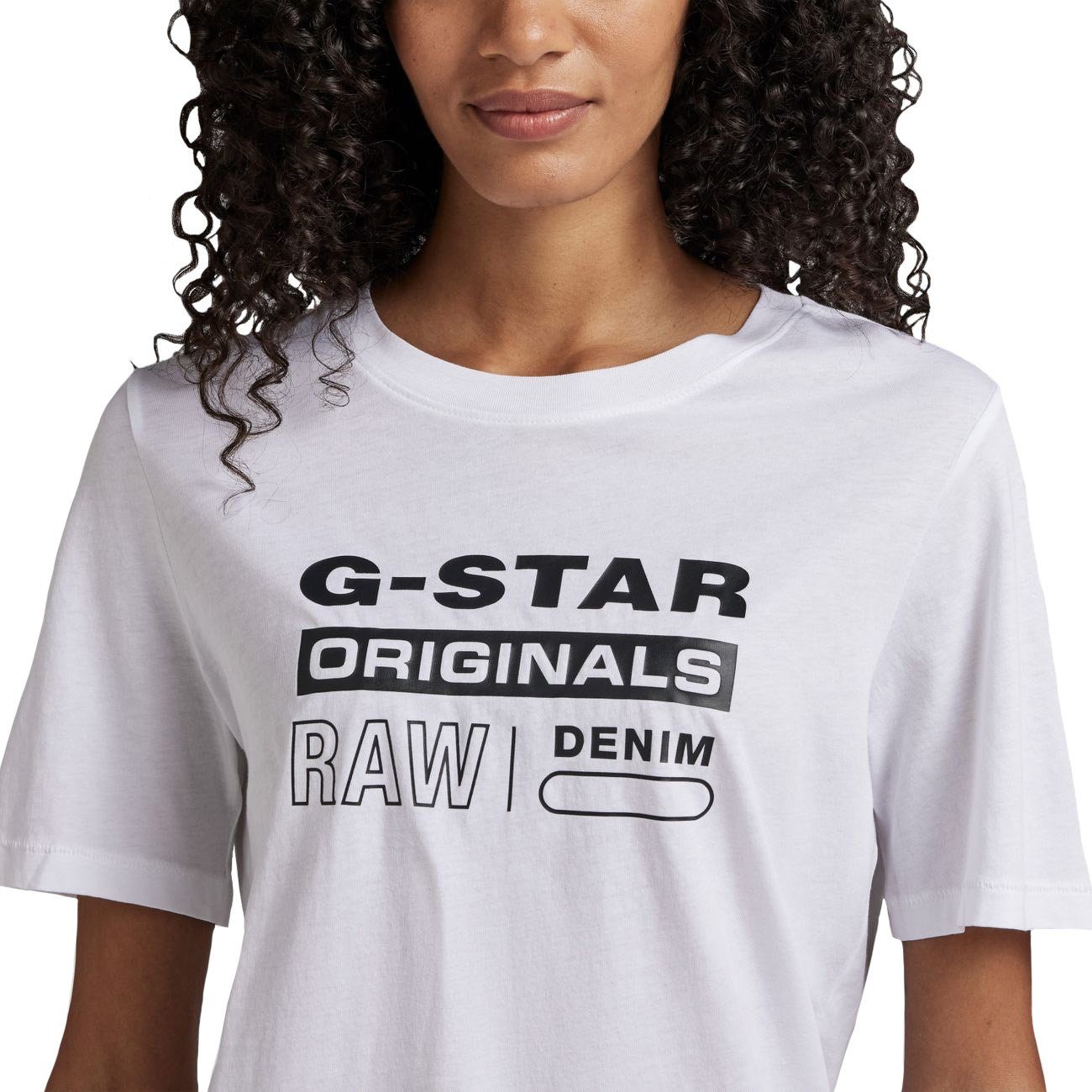 T White WMN Originals RAW T-Shirt R Label G-Star (1-tlg)