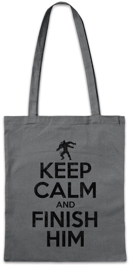 Beuteltasche Keep Calm And Finish Him Stofftasche Mortal Fun Raiden Kombat Goro