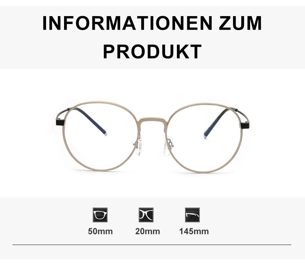 PACIEA Brille Damen Herren Ohne Sehstärke Ultraleicht Titan Blaulichtfilter