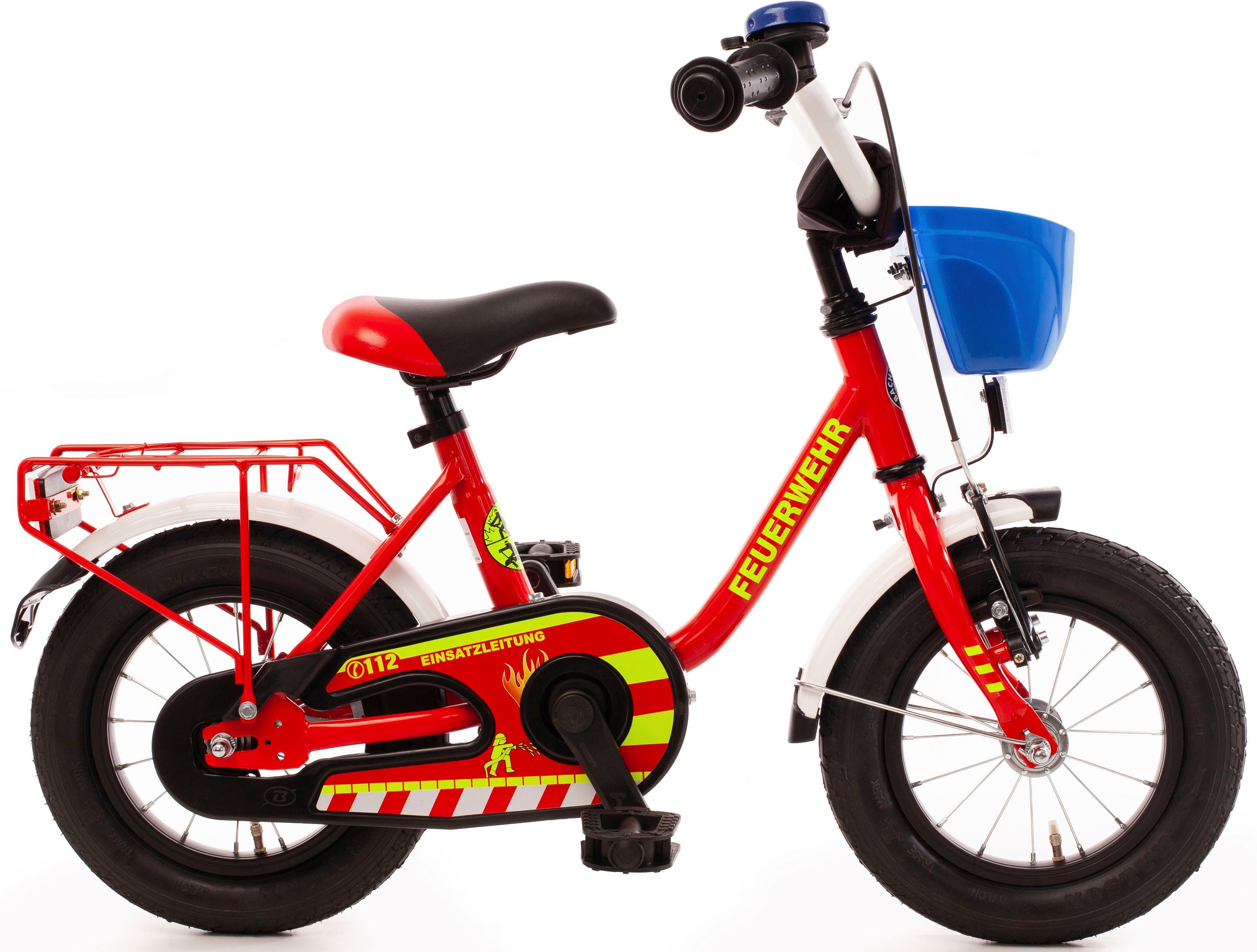Bachtenkirch Kinderfahrrad 12" Feuerwehr, 1 Gang, ohne Schaltung