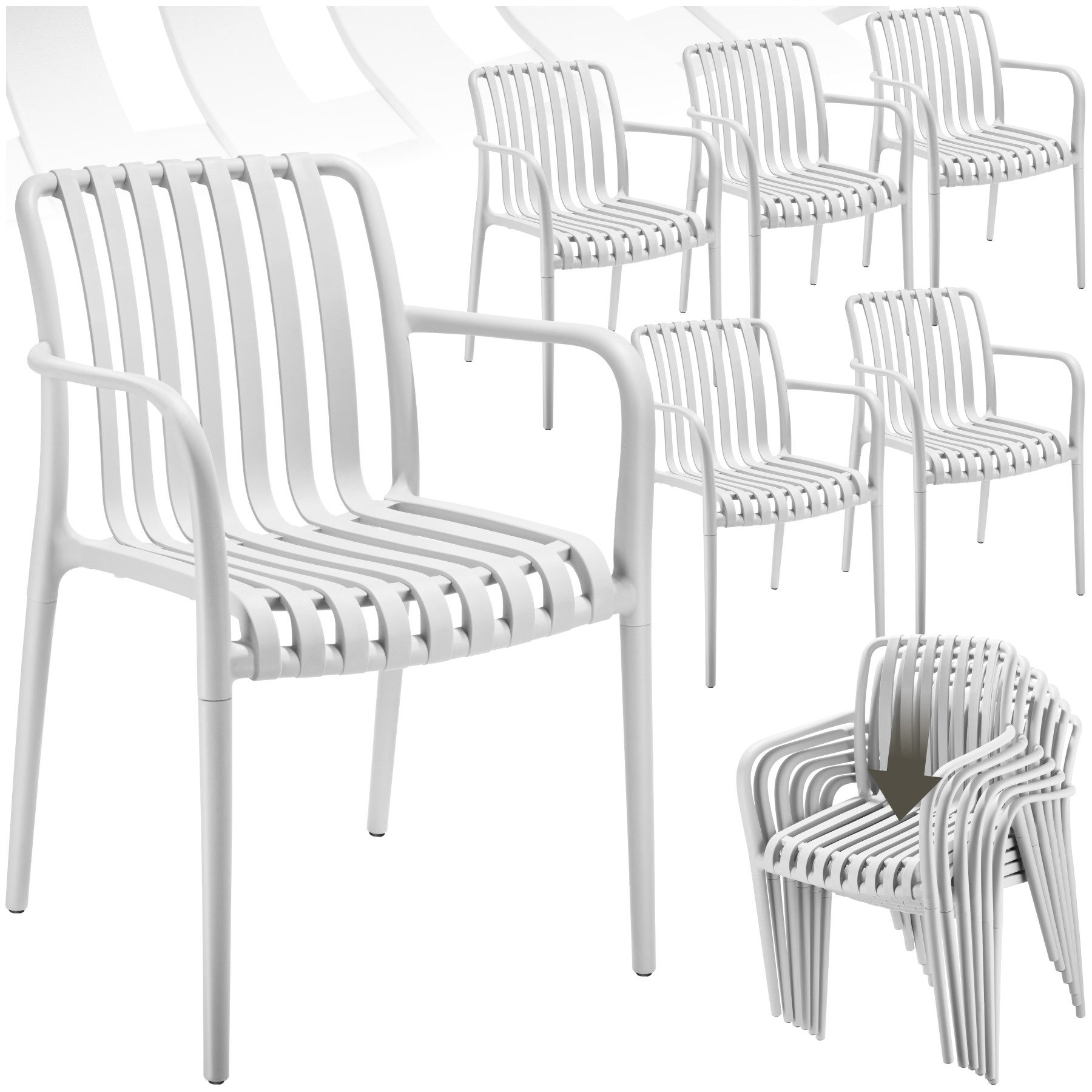 tectake Gartenstuhl Gartenstühle (Set., 6 St), günstig online kaufen