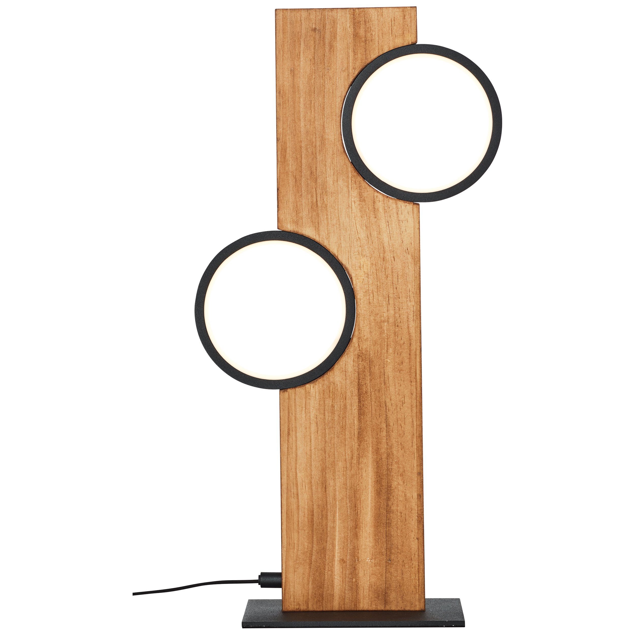 Brilliant LED Tischleuchte Cheesy, LED fest integriert, Warmweiß, 50 cm Höhe, 1300 lm, 3000K, Holz/Metall, natur/schwarz