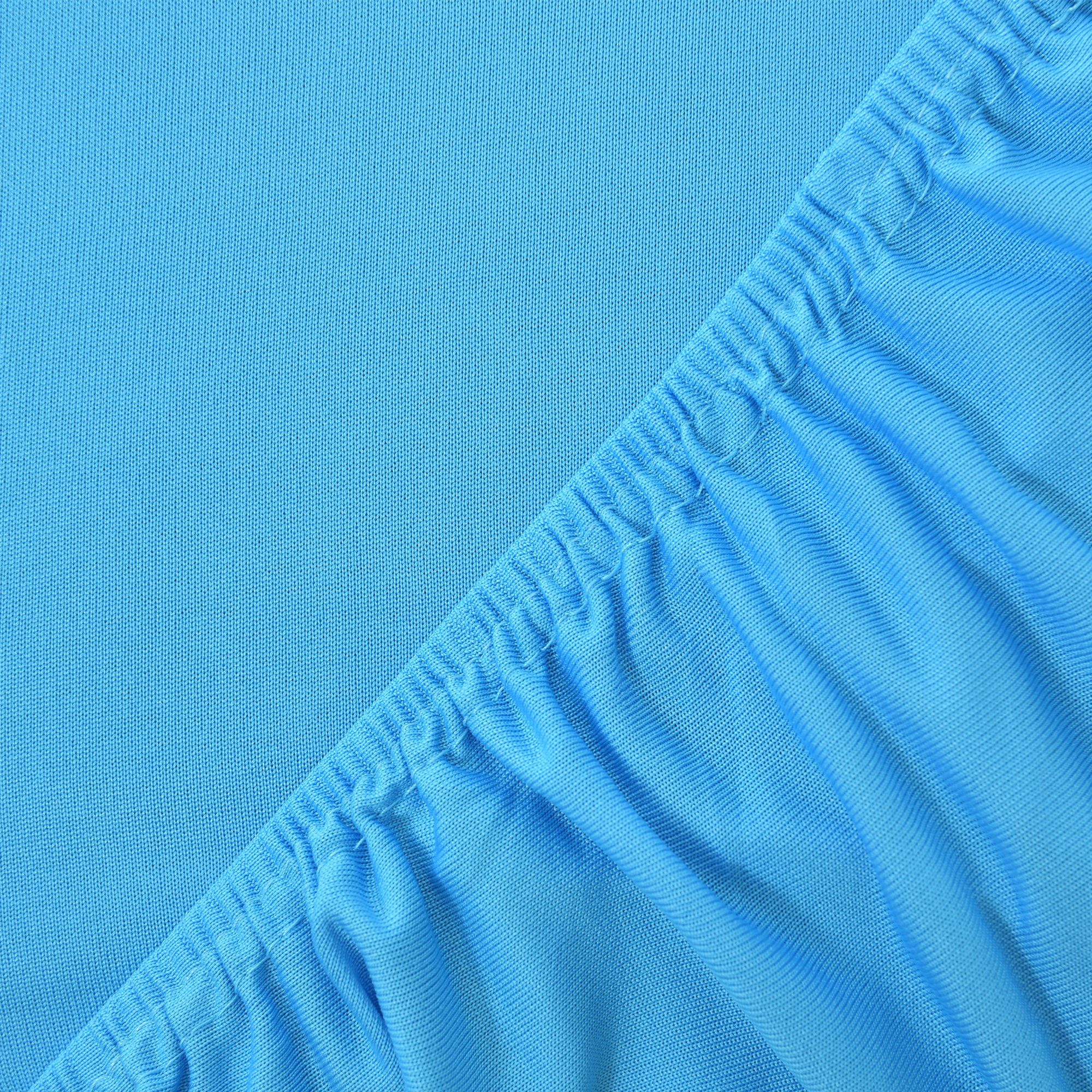 NatureMark Spannbettlaken Jersey Spannbetttuch, 100% Baumwolle, Gummizug: rundum, (2 Stück), Kinder Spannbetttuch, für Baby-/Kinderbett, 70x140 cm, Türkis – Bild 3 von 4
