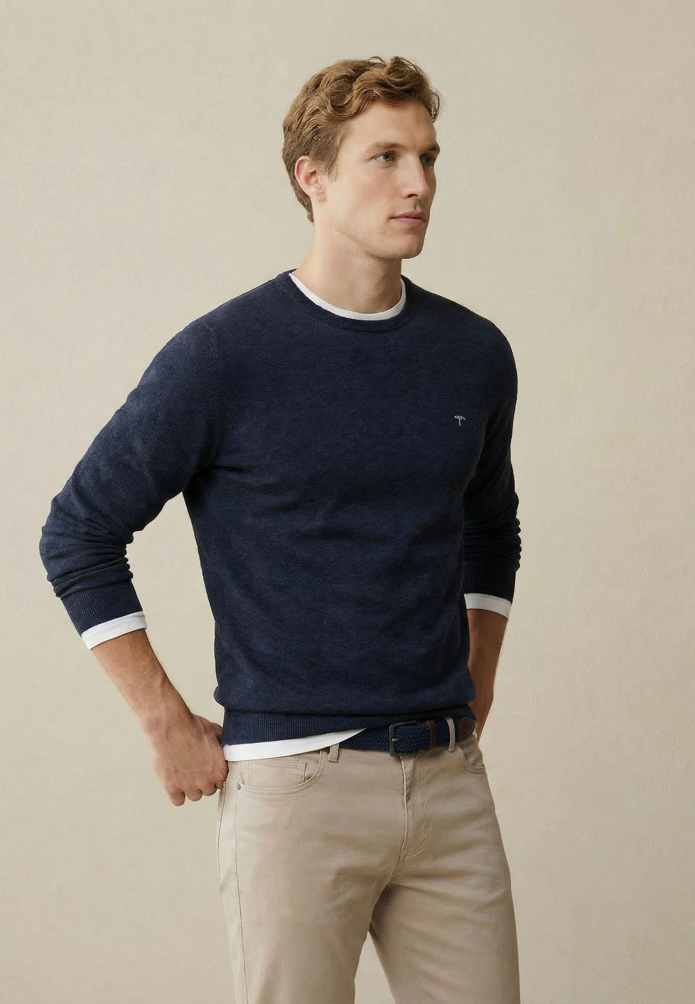 FYNCH-HATTON Strickpullover mit Logostickerei