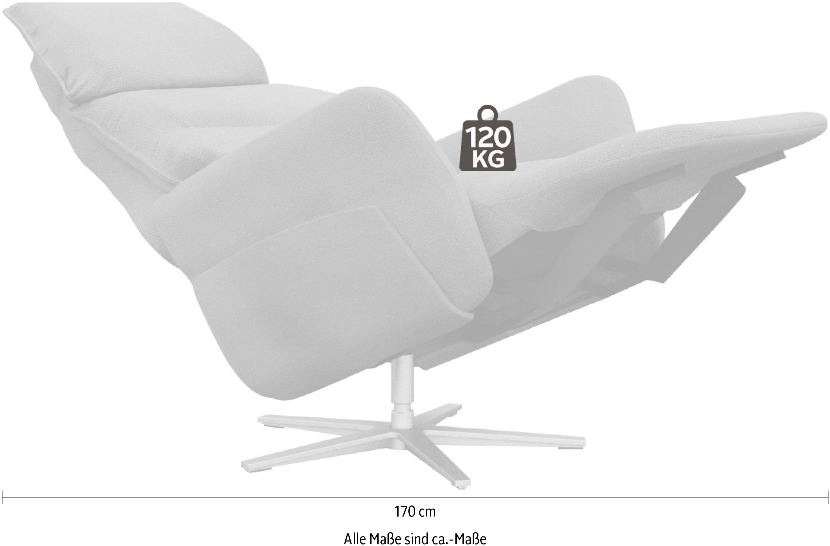 ADA in optional XBO Thimo, mit Relaxsessel Liegefläche verstellbar, 185cm, trendline Größe 4 L, Aufstehhilfe dunkelbraun
