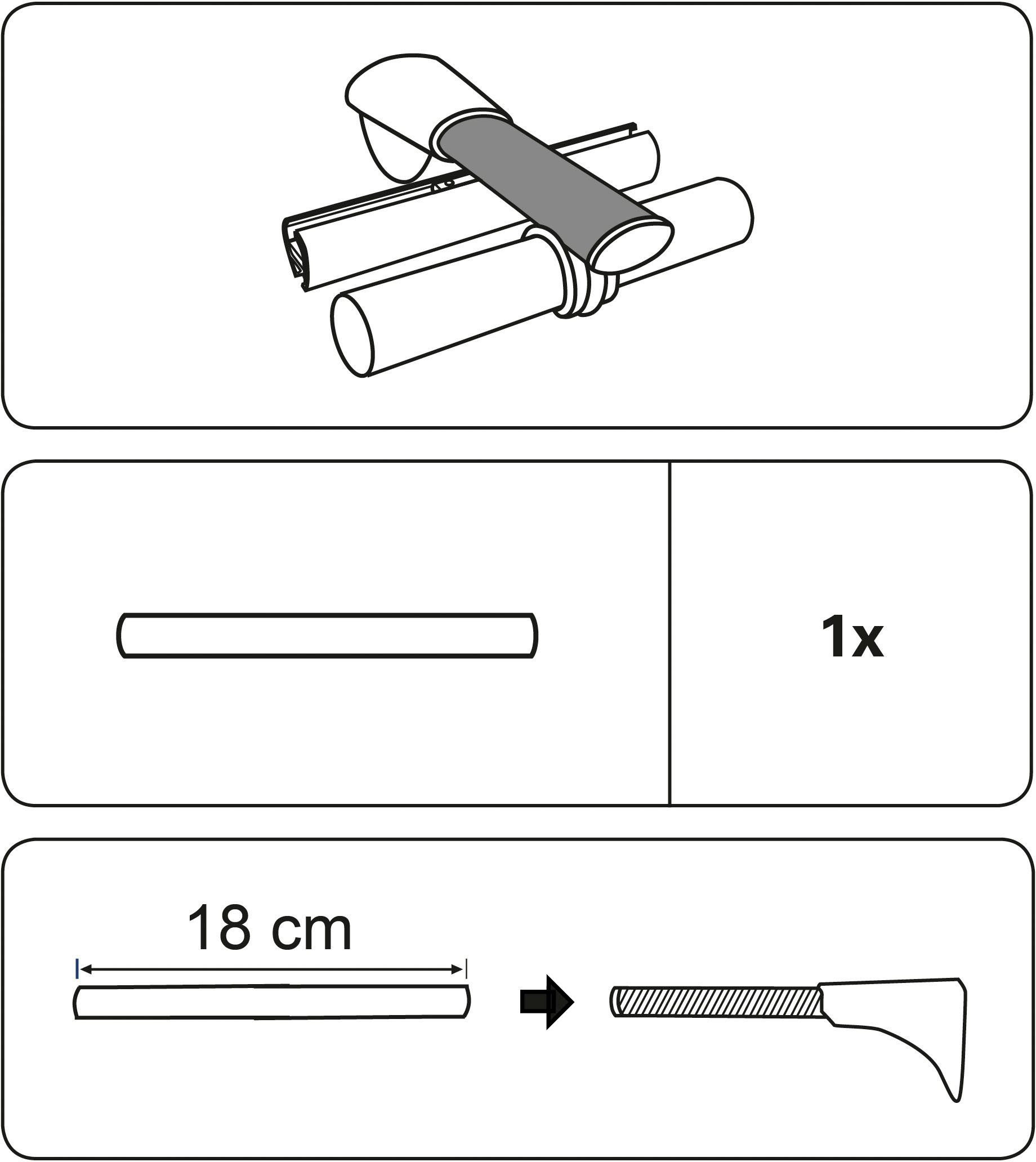 Memphis Ø (1-St), GARDINIA, Einzelprogramm Memphis, schwarz Trägerverlängerung Serie 16 mm