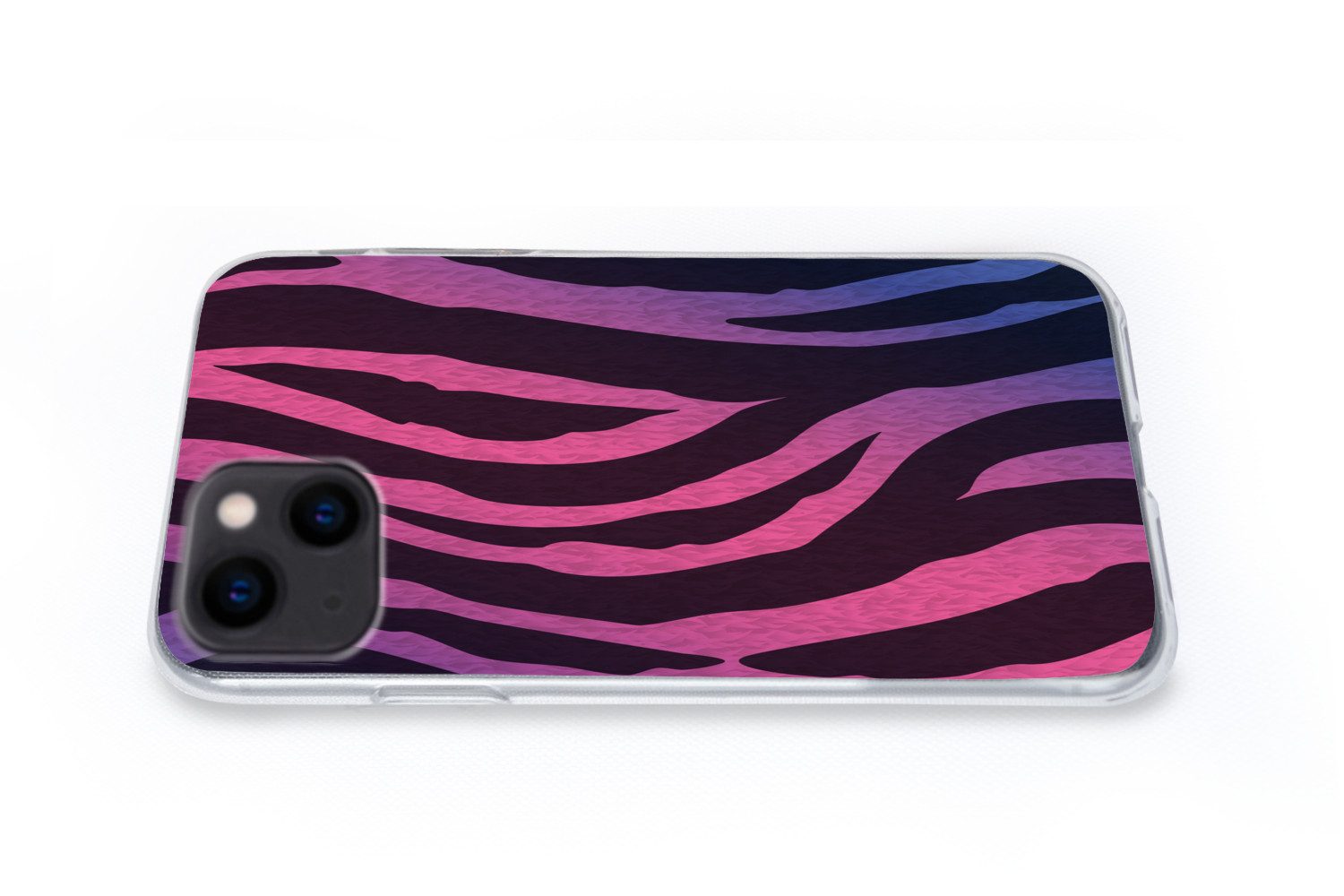 MuchoWow Handyhülle für Apple iPhone 13 Zebramuster - Rosa - Lila - Tiermuster, Smartphone-Bumper, Print, Handy Schutzhülle Dünn