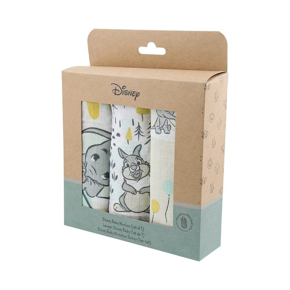enesco Spucktuch Disney Spucktuch Mulltücher 3erSet saugfähiger Musselin Bio-Baumwolle