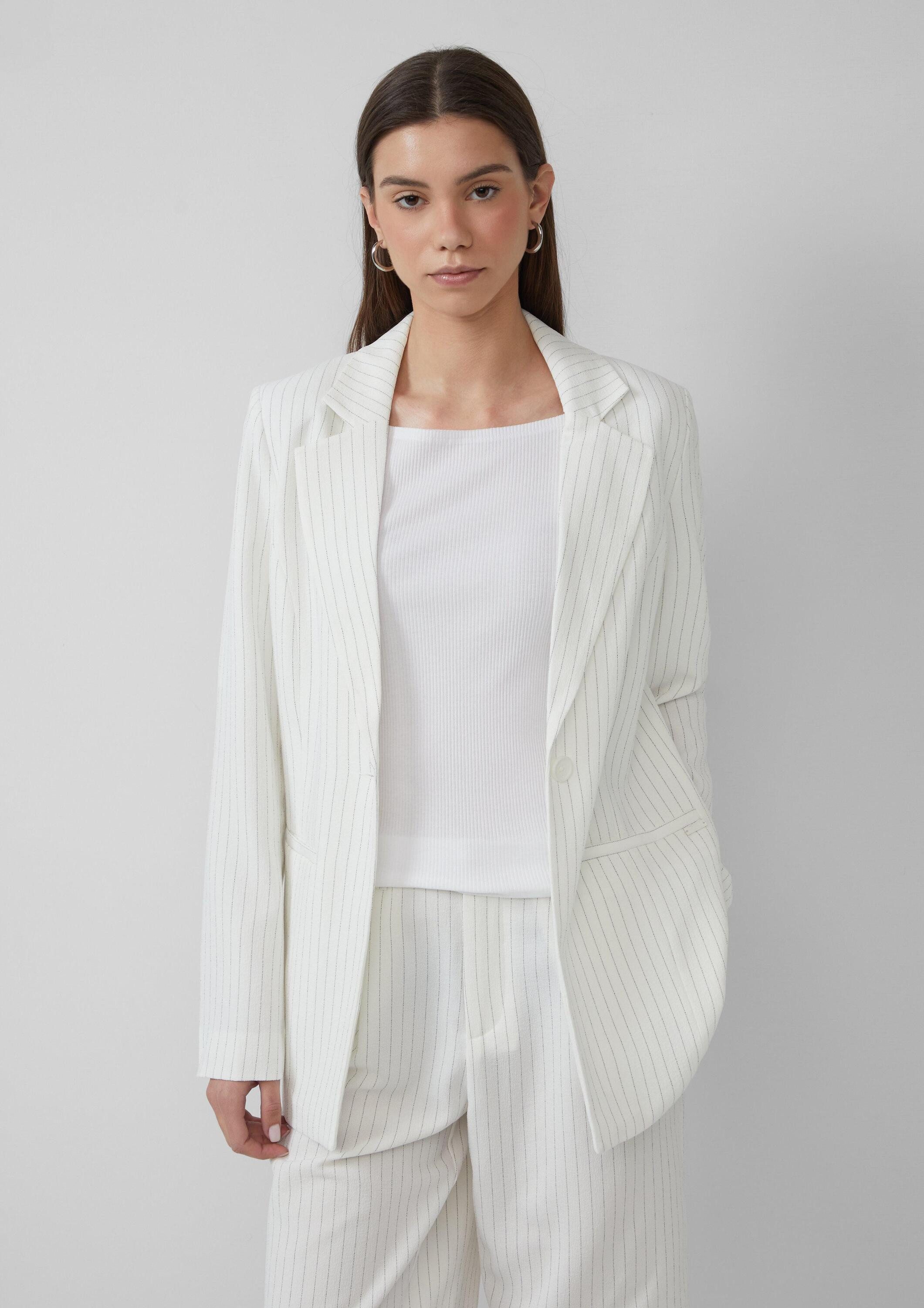 QS Jackenblazer Indoor-Blazer Nadelstreifen-Blazer