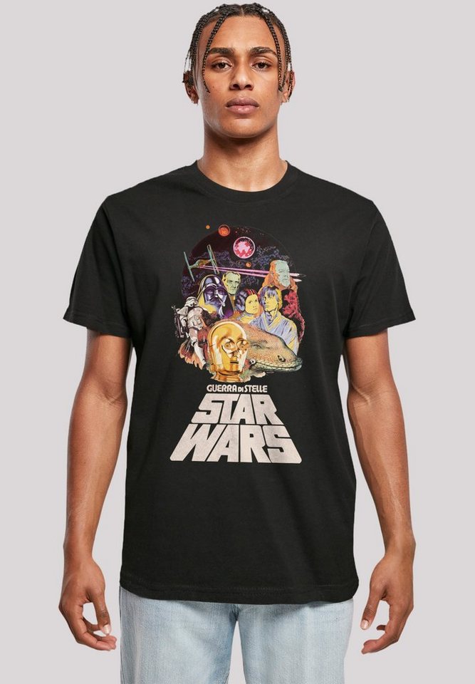 F4NT4STIC T-Shirt Star Wars Guerra Di Stelle Premium Qualität, Rippbündchen  am Hals und Doppelnähte am Saum