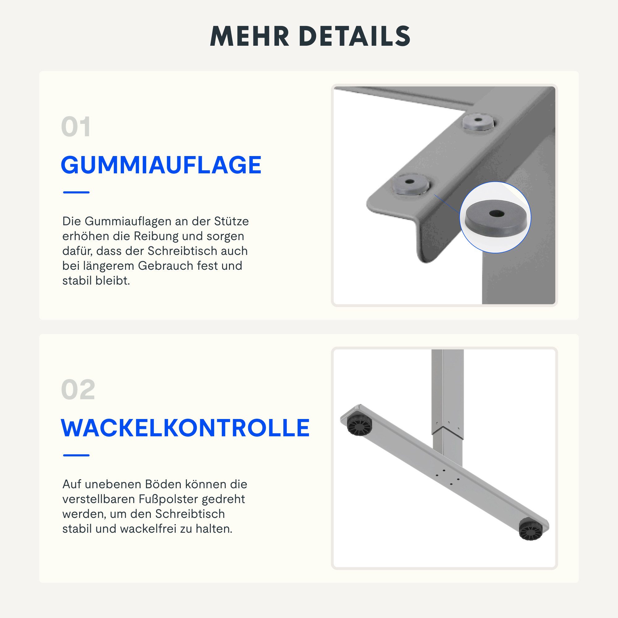 FLEXISPOT Schreibtisch höhenverstellbares Tischgestell inkl. praktischem Zubehör-Set (Dual-Motor & 2-Fach-Teleskop, ohne Tischplatte), Einfache Bedienung, Anti- – Bild 5 von 5